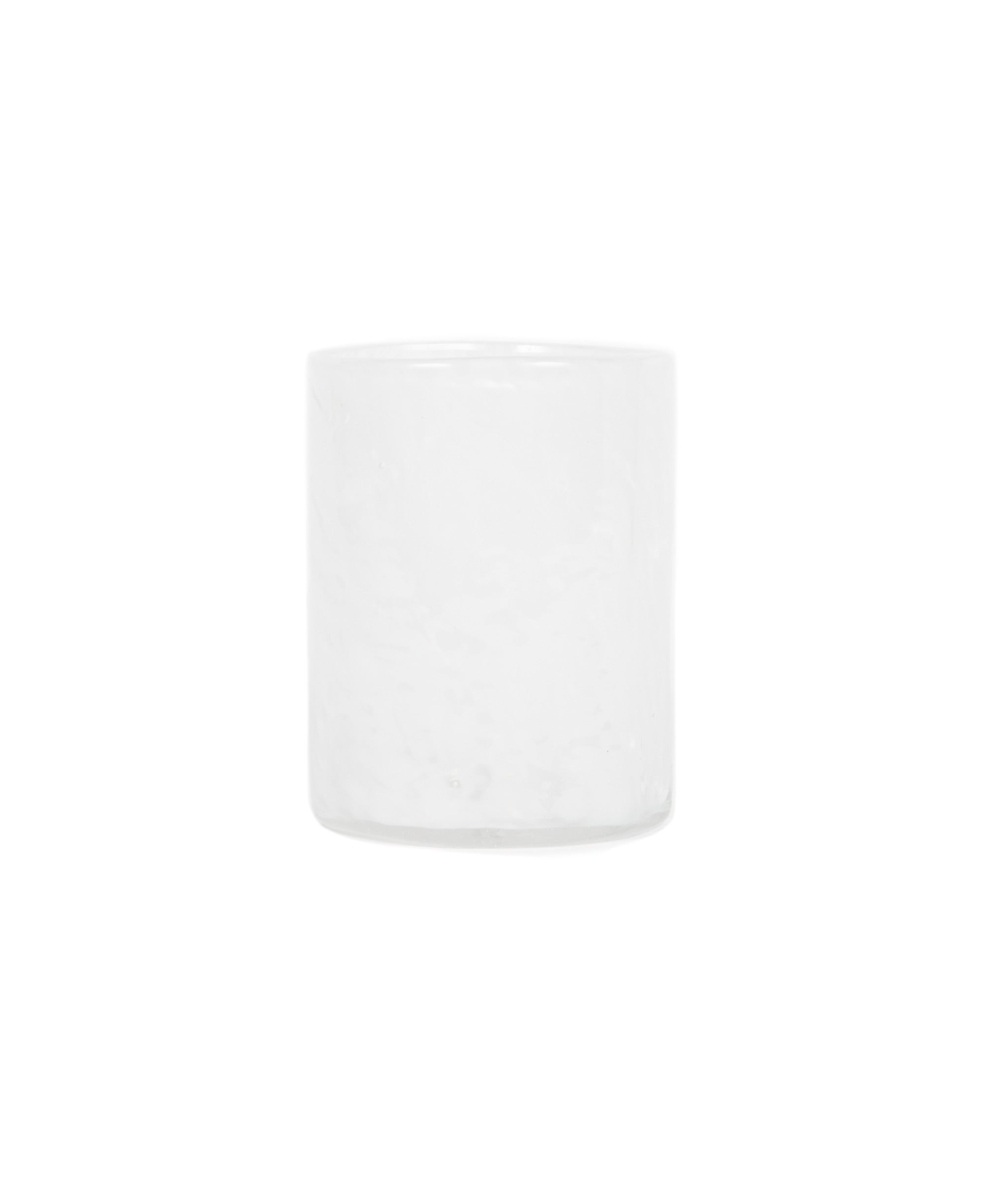 Vaso Mediano in New White. Hand-blown recycled glass medium white cup.
