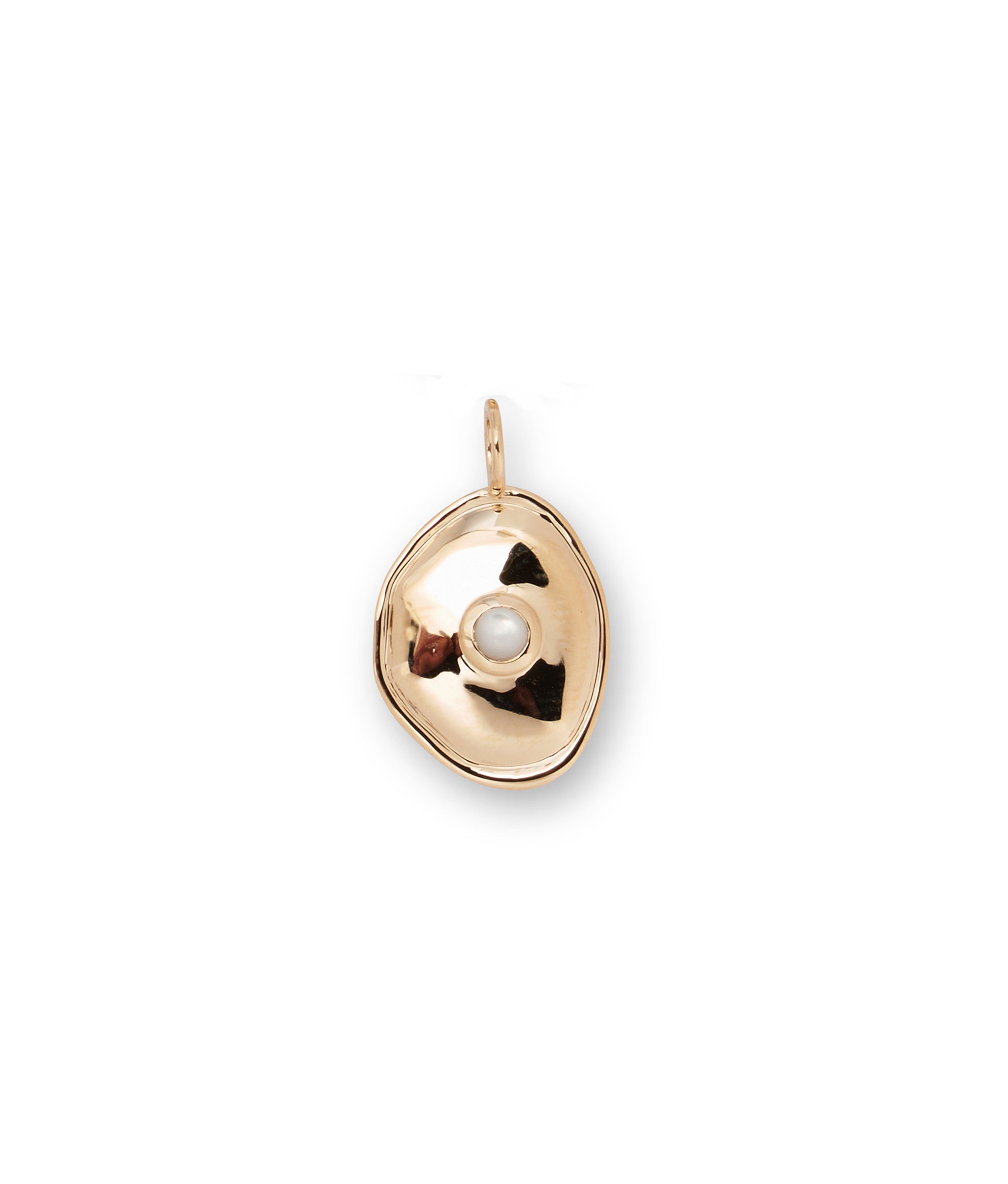 14k gold and mother of pearl top charm