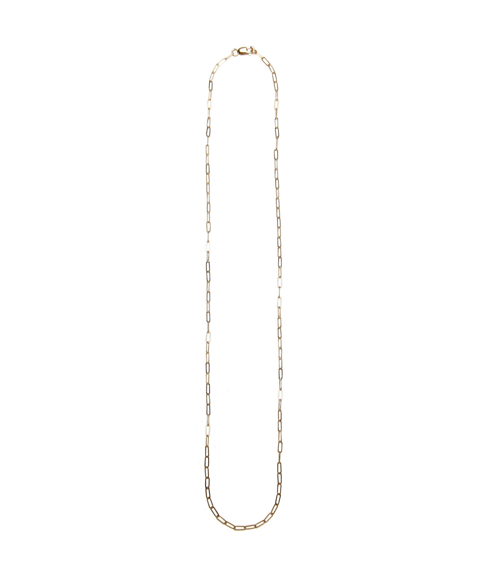 14K Gold Paperclip Chain Necklace
