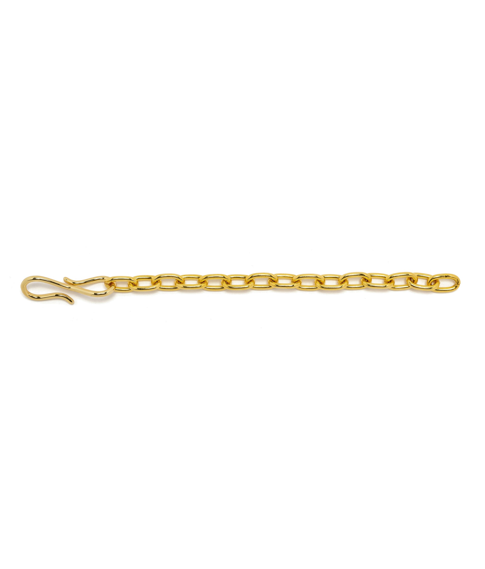 6.5" Gold Extender. Gold-plated brass long link chain with S-hook, to lengthen your Lizzie Fortunato necklaces.