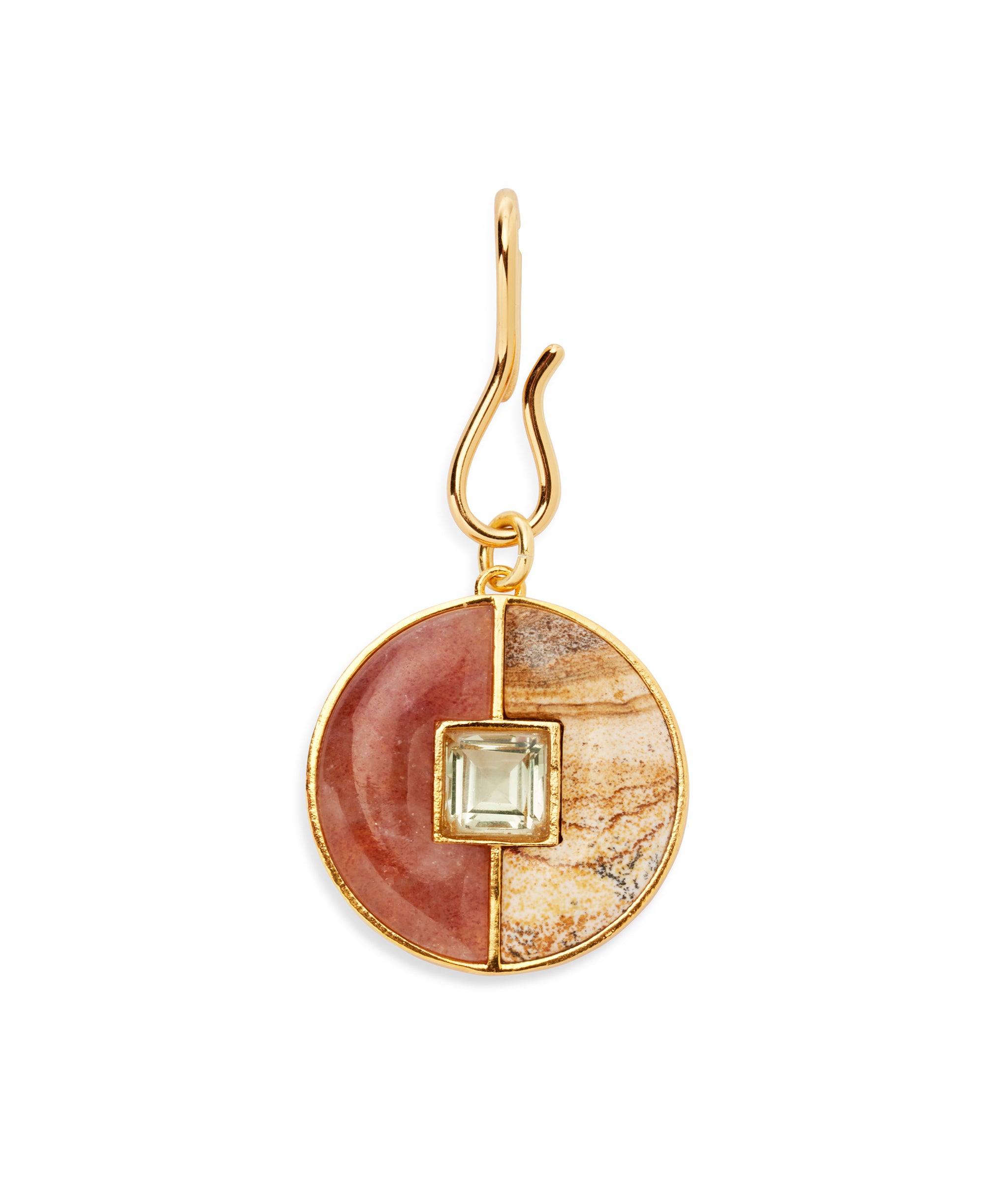 Perpendicular S-hook with Porto Pendant in Strawberry Jasper