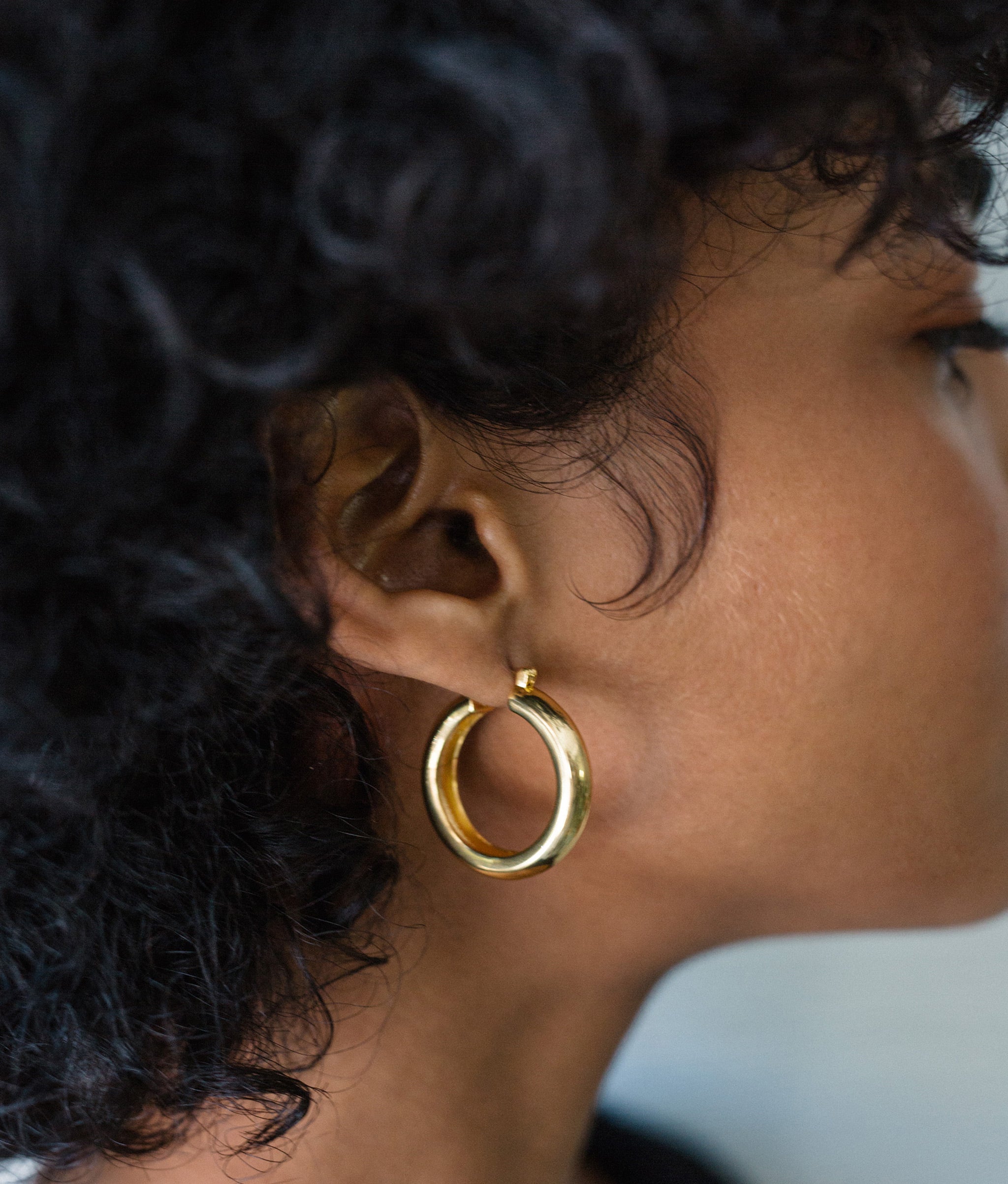 Large Gold Mood Hoops