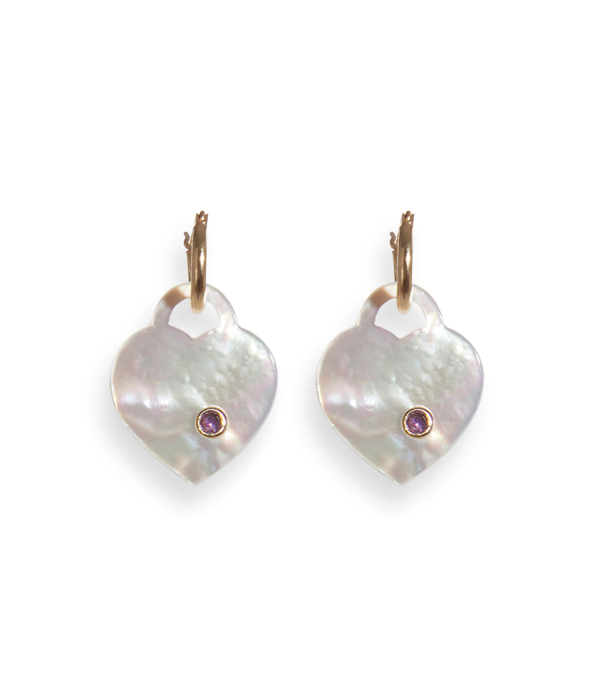 Amethyst & Pearl Heart Earring Charm