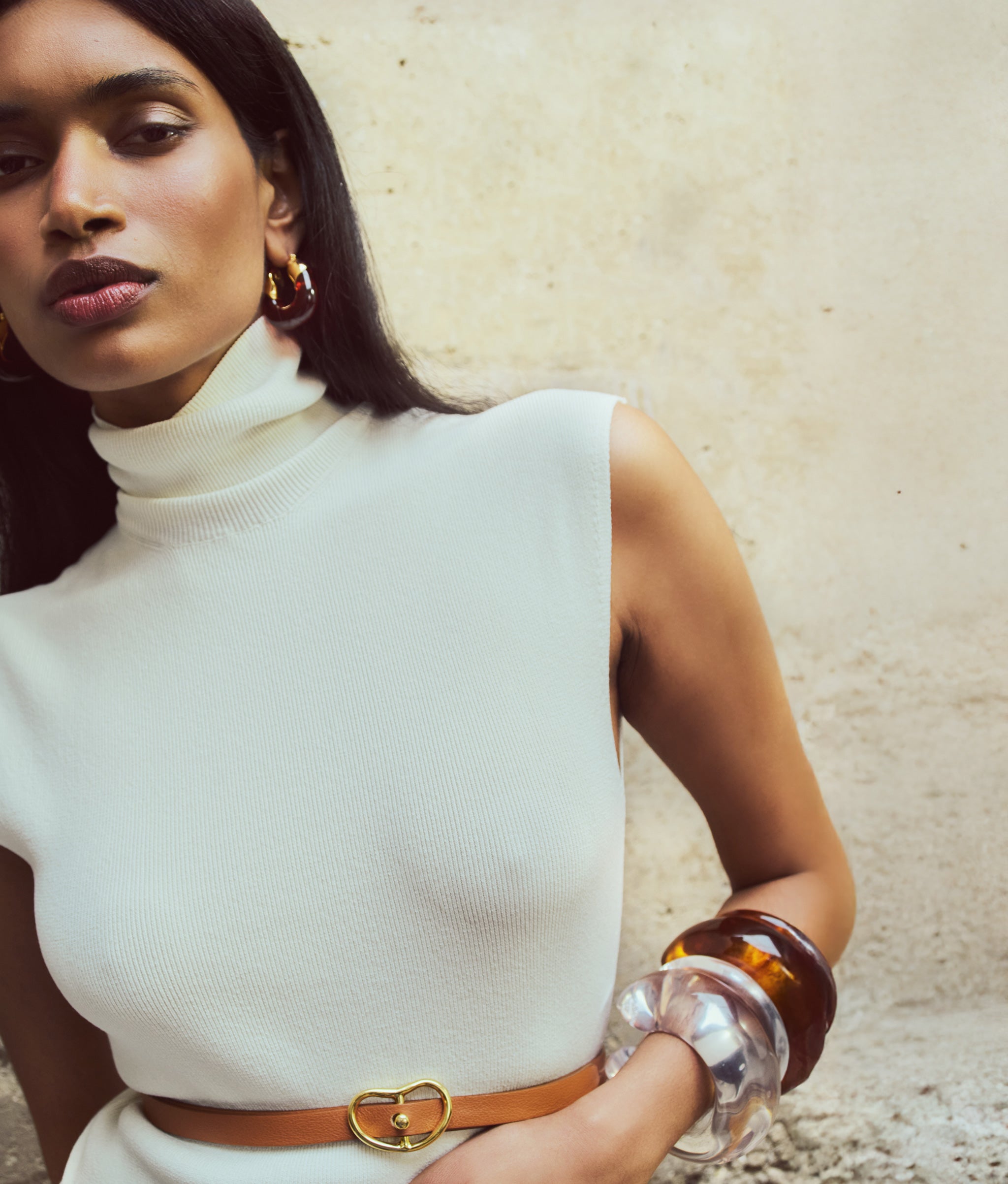 Skinny Georgia Belt in Tan