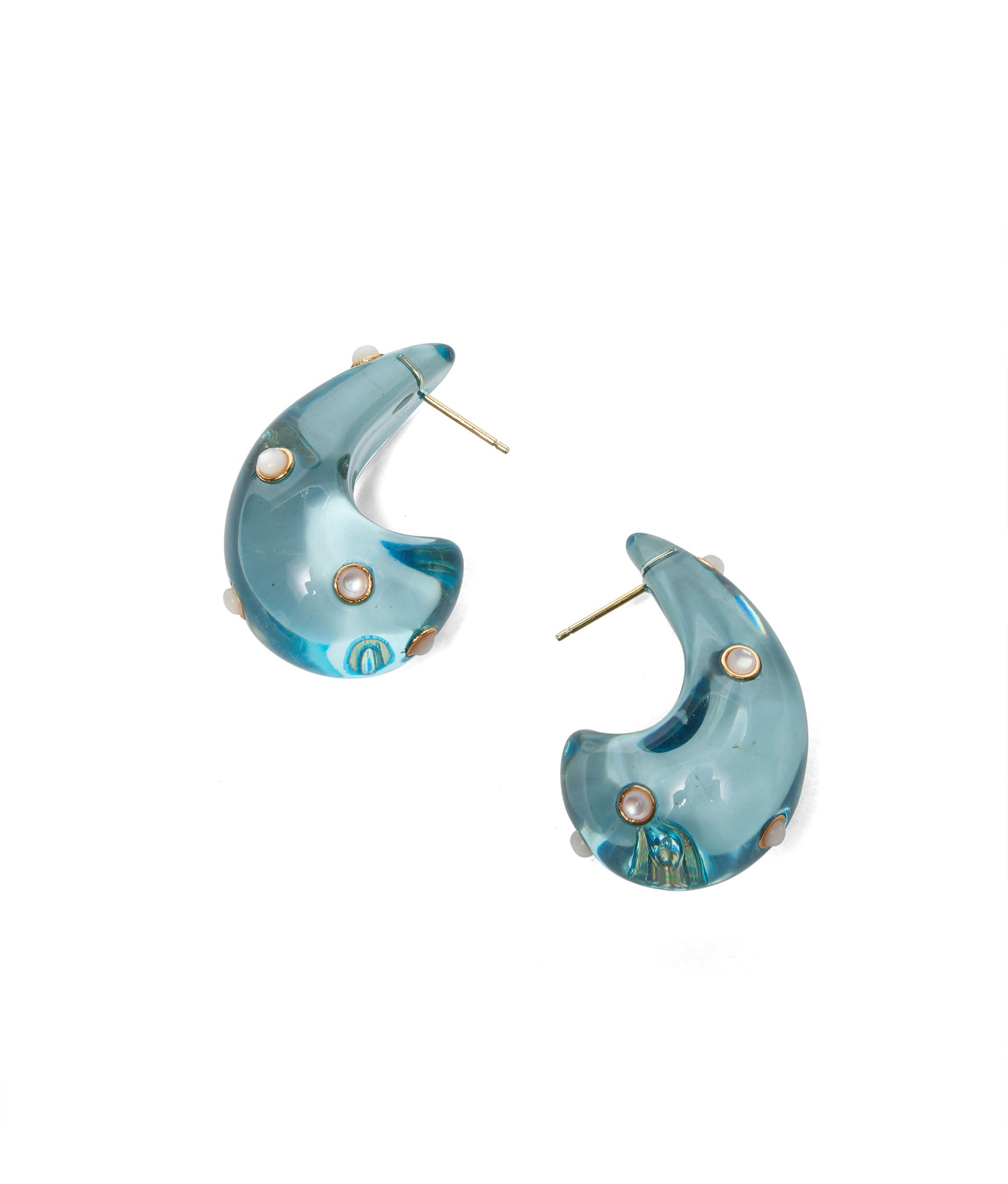 Arp Earrings In Dotted Aqua