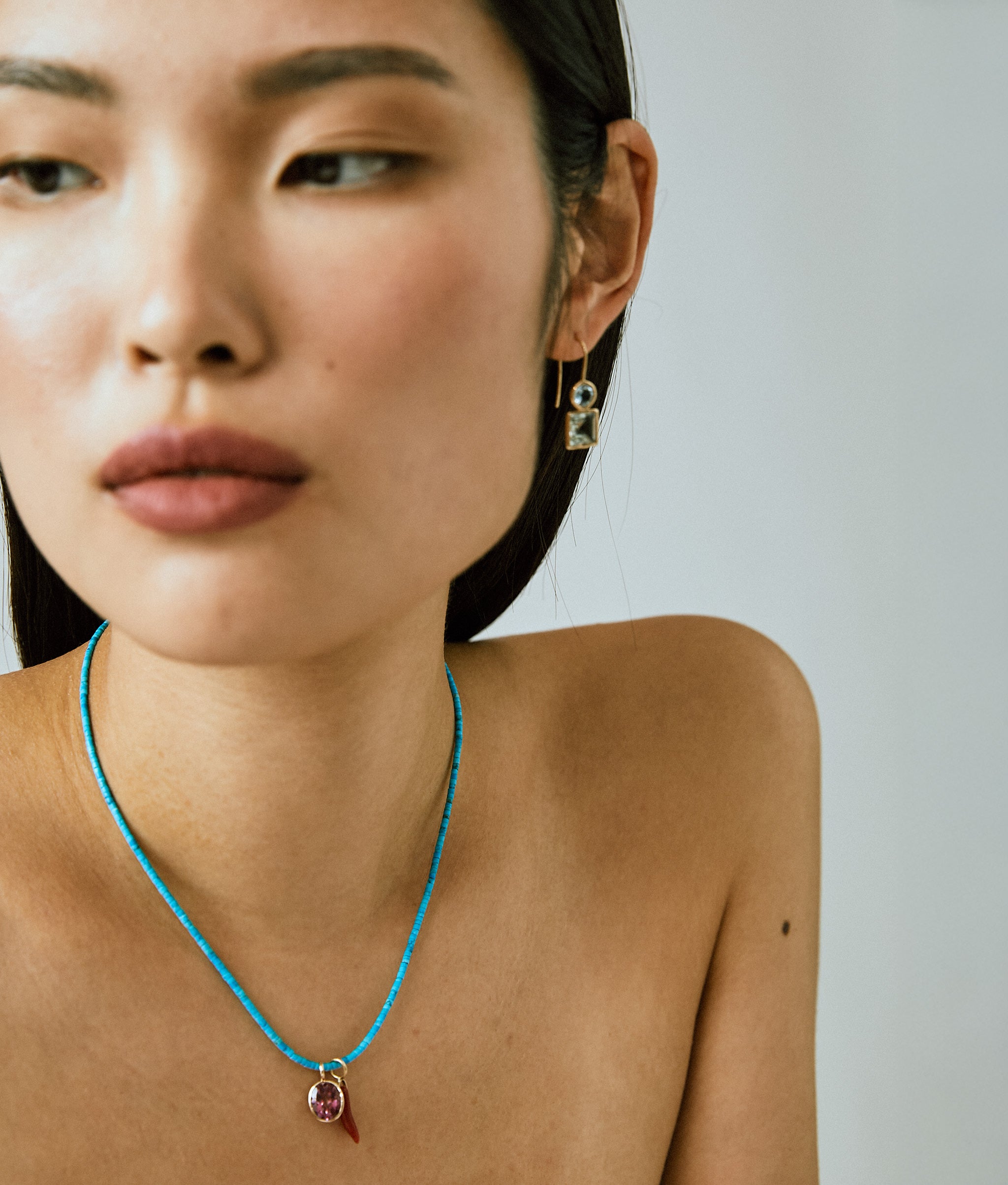 Fine Mood Charm Necklace in Turquoise Reef