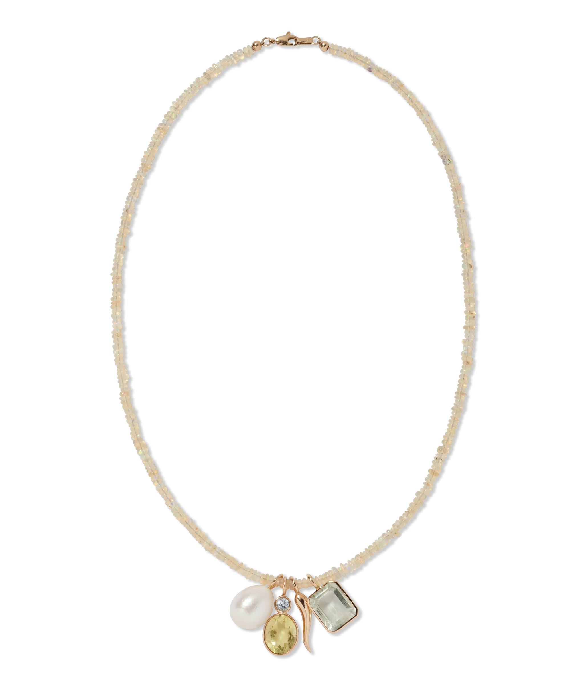 Fine Mood Charm Necklace in White Opal Odyssey