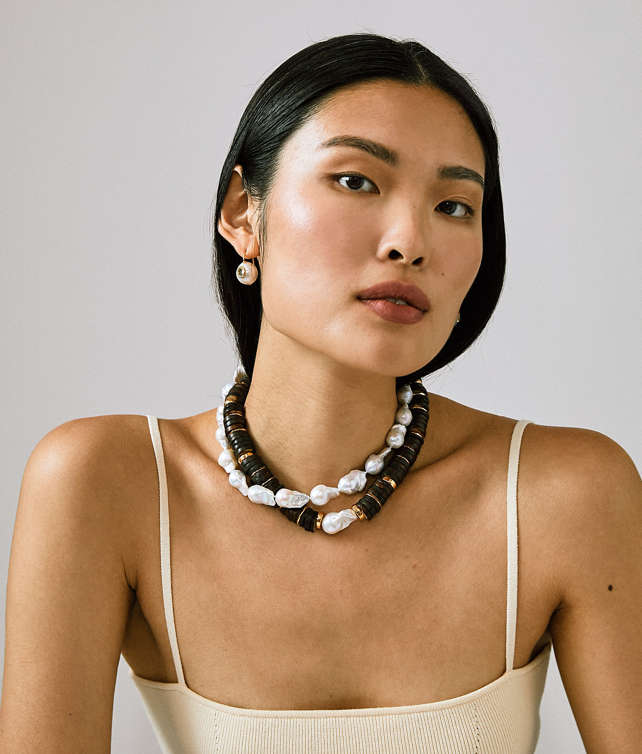 Pearl Pablo Earrings in Green Amethyst