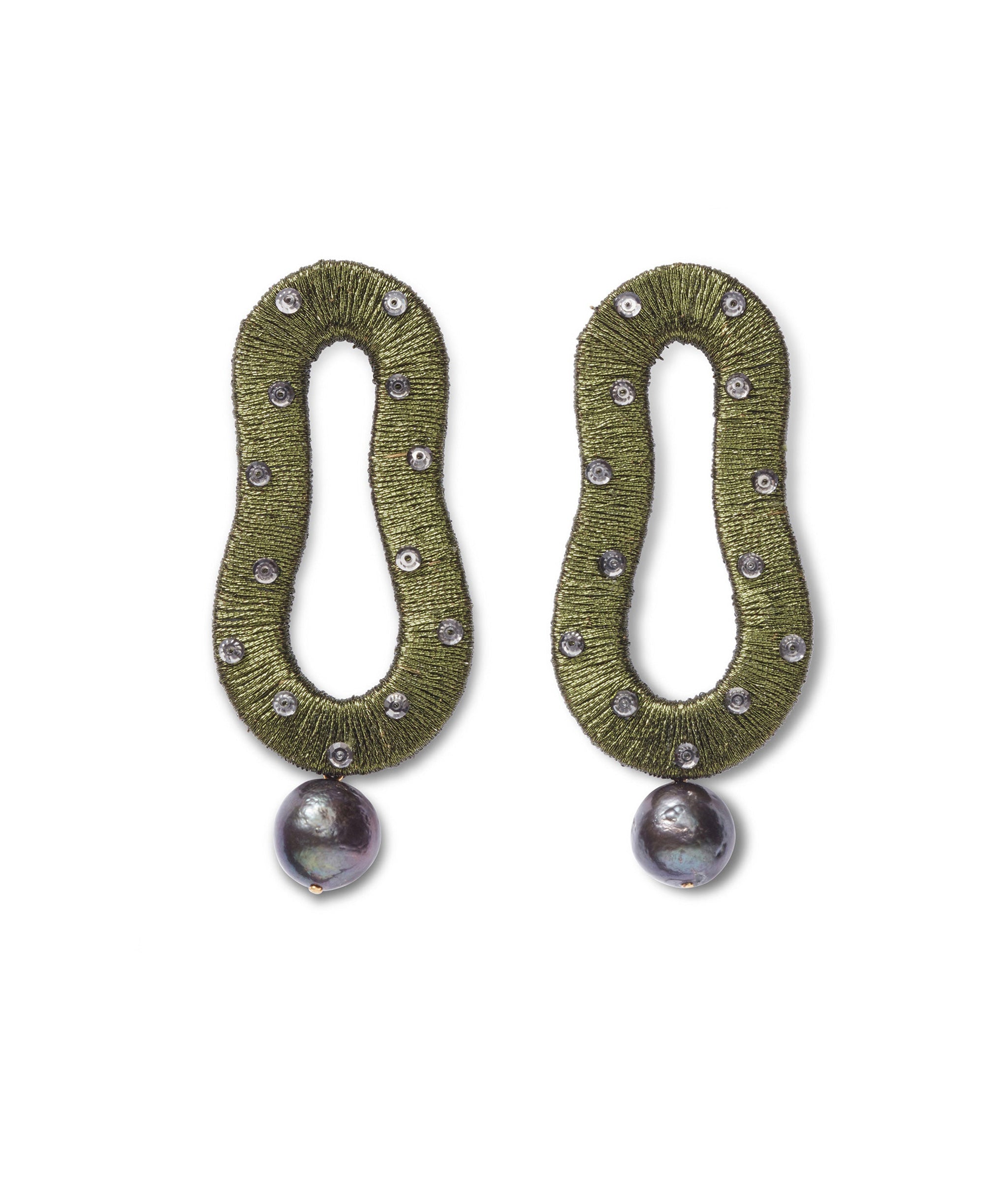 Escher Earrings in Olive