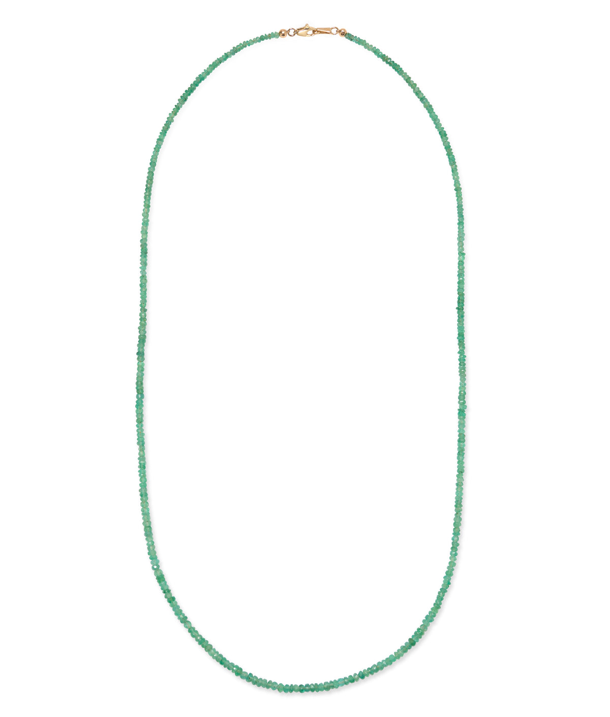 Tiny Beaded Necklace in Emerald
