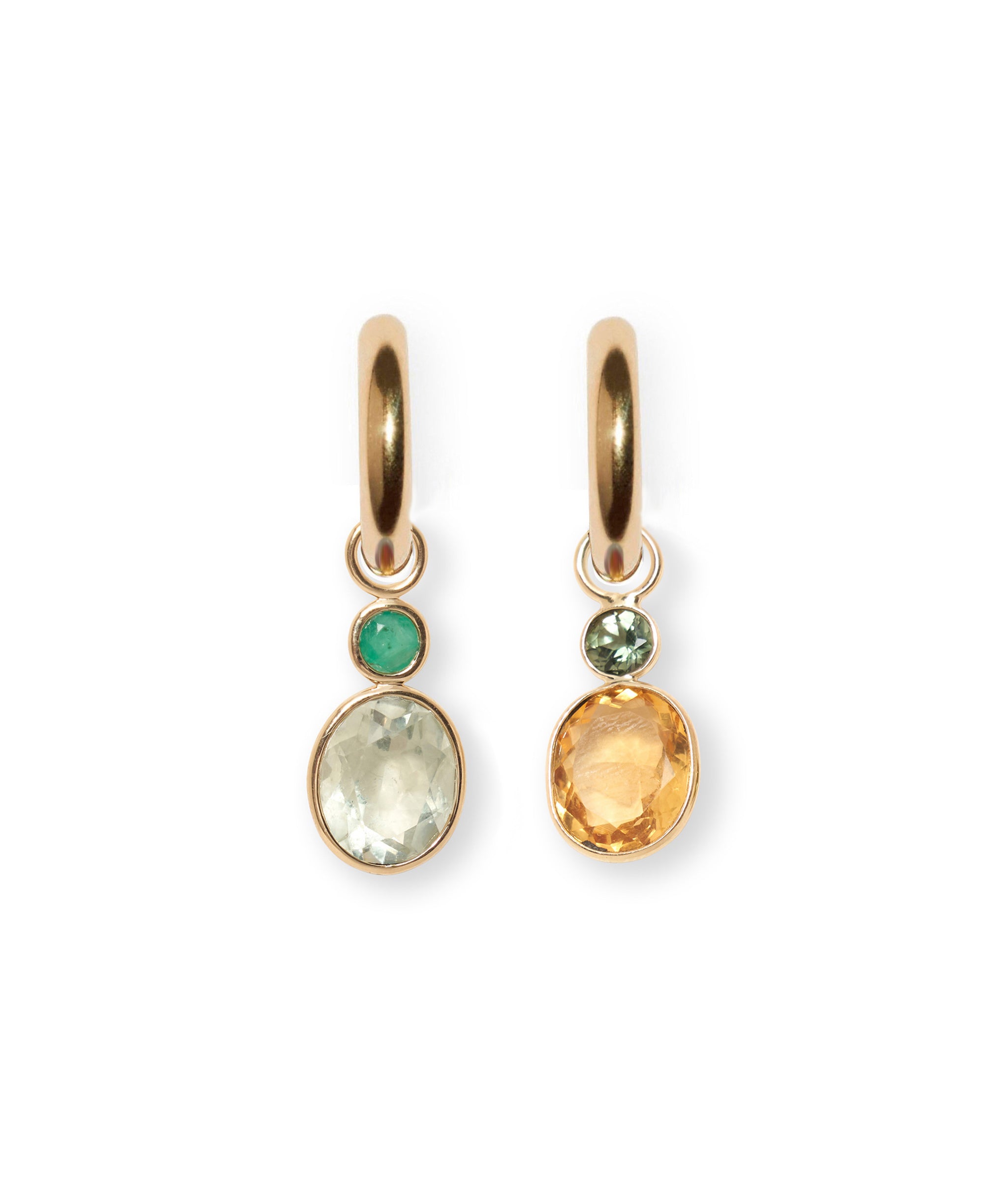 Citrine & Tourmaline 14k Gold Earring Charm