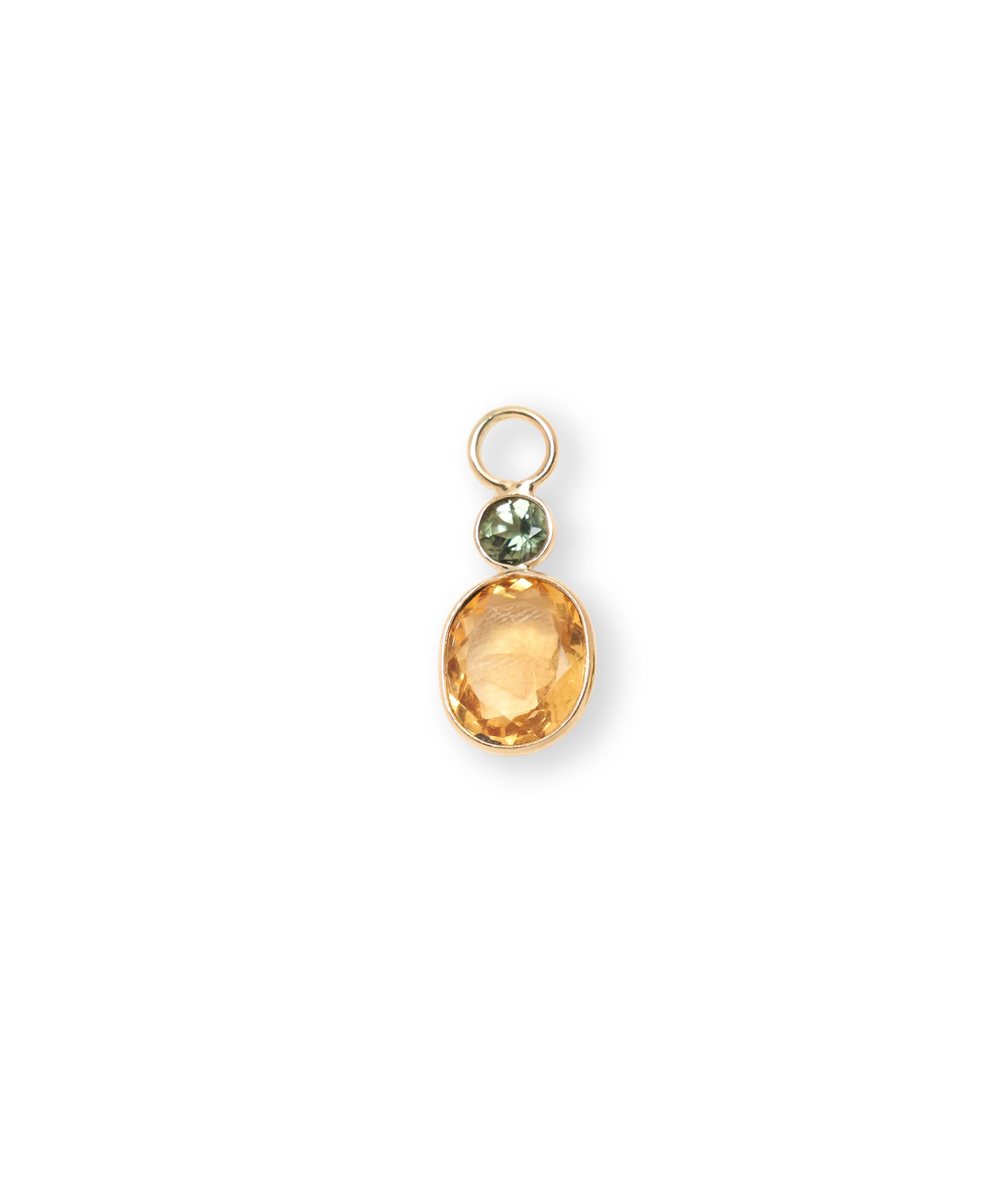 Citrine & Tourmaline 14k Gold Earring Charm