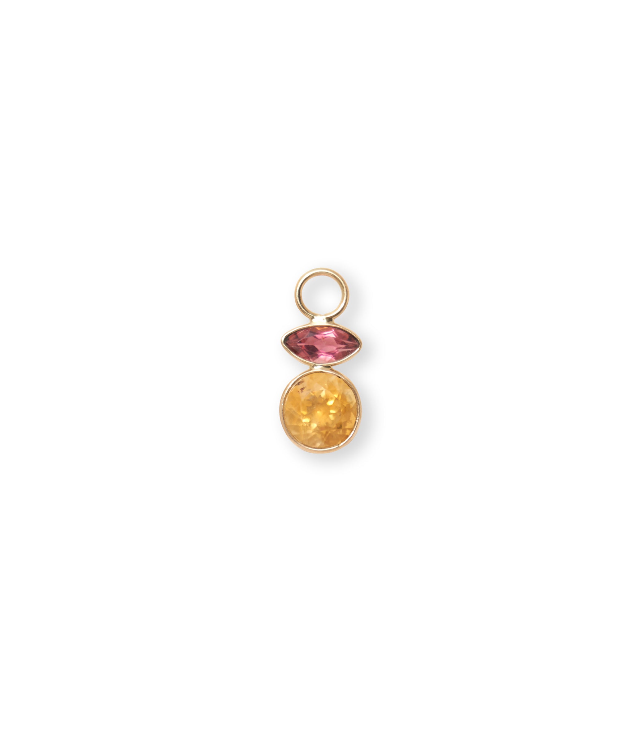 Citrine & Tourmaline 14k Gold Earring Charm