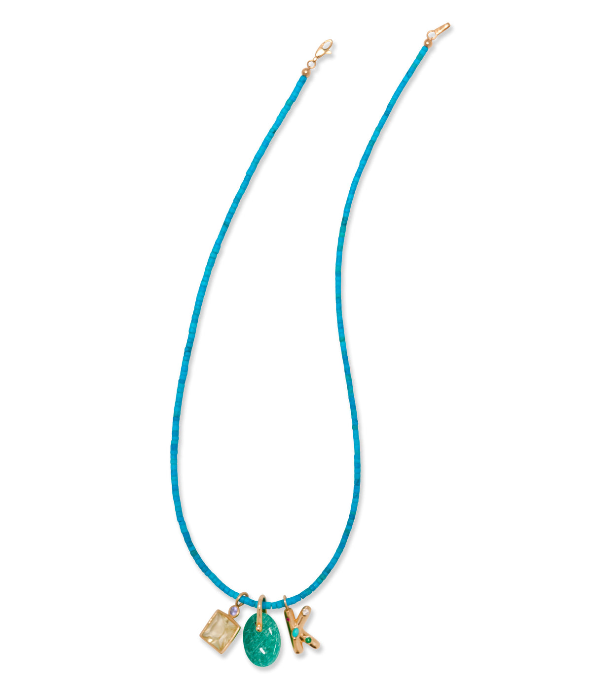 14k Gold Bail Charm in Amazonite