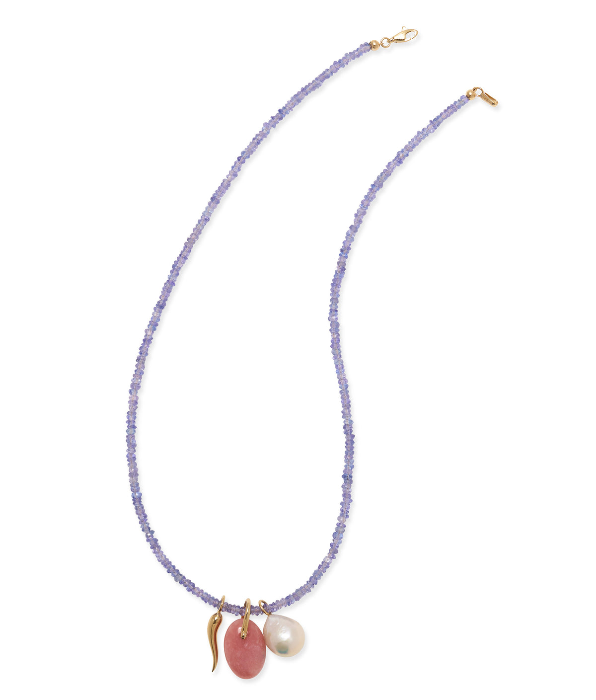 14k Gold Bail Charm in Pink Opal