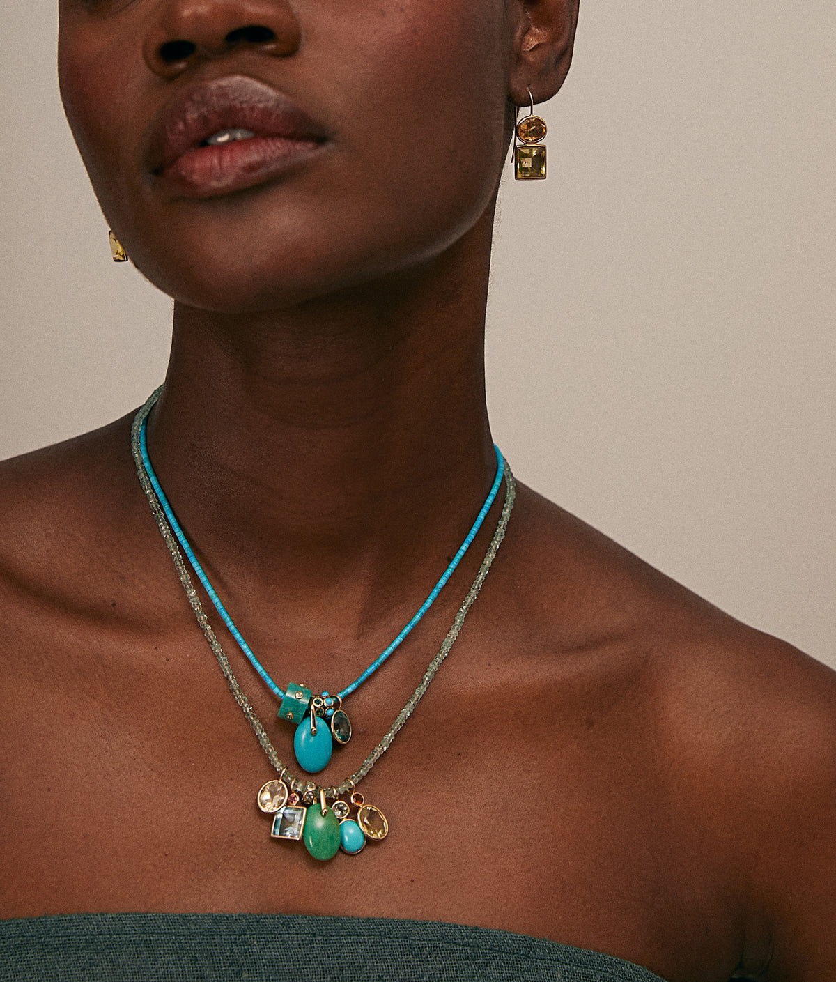 14k Gold Bail Charm in Chrysoprase