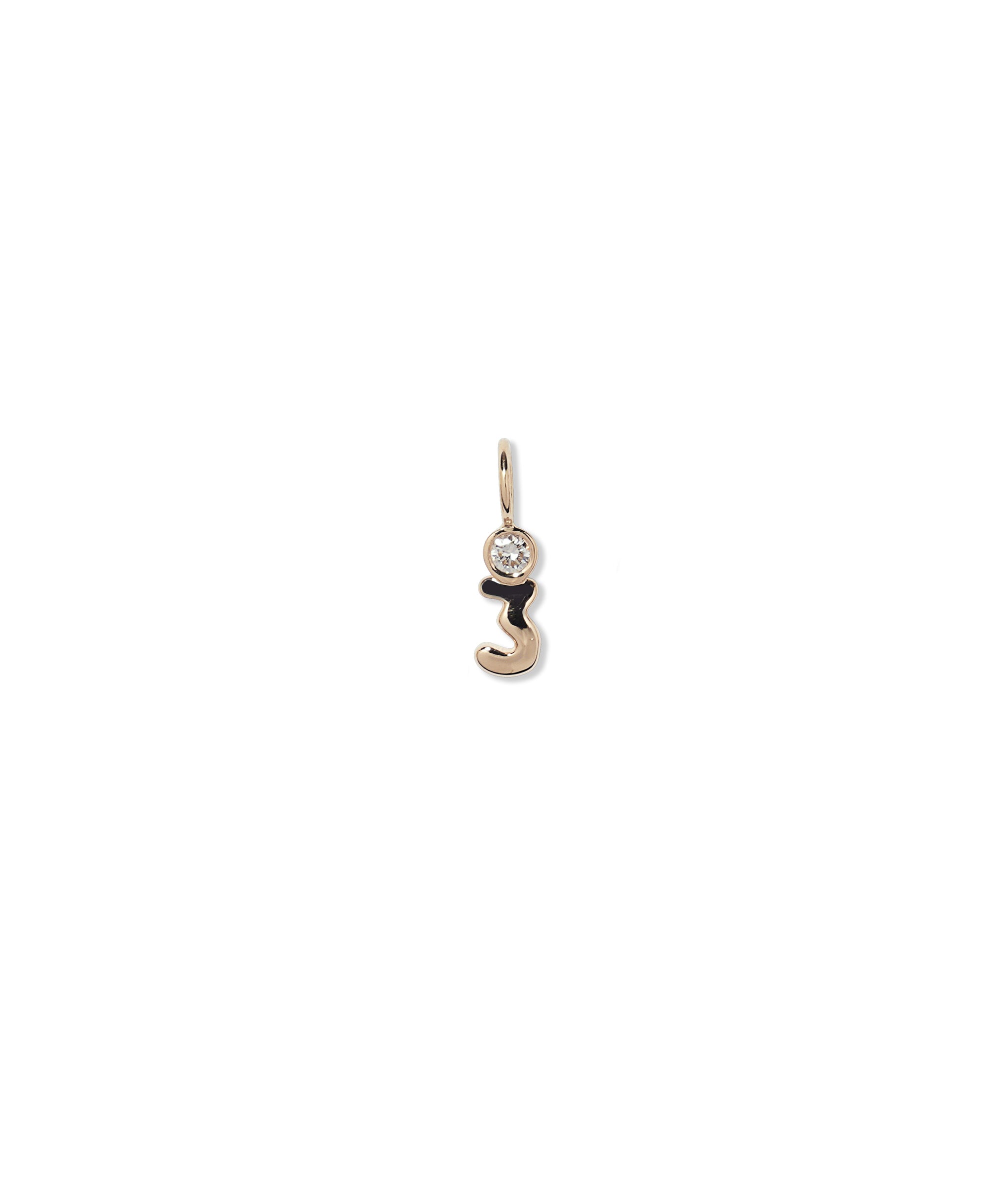 14k Gold Magic Number "3" Charm