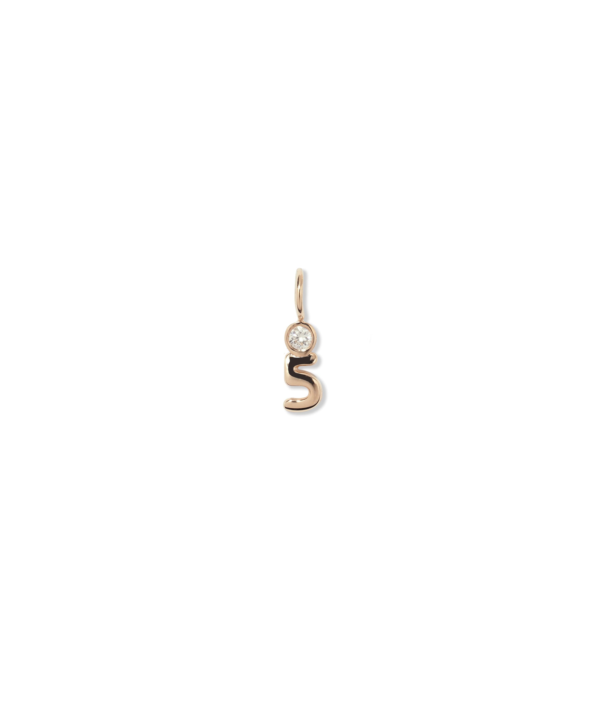 14k Gold Magic Number "5" Charm