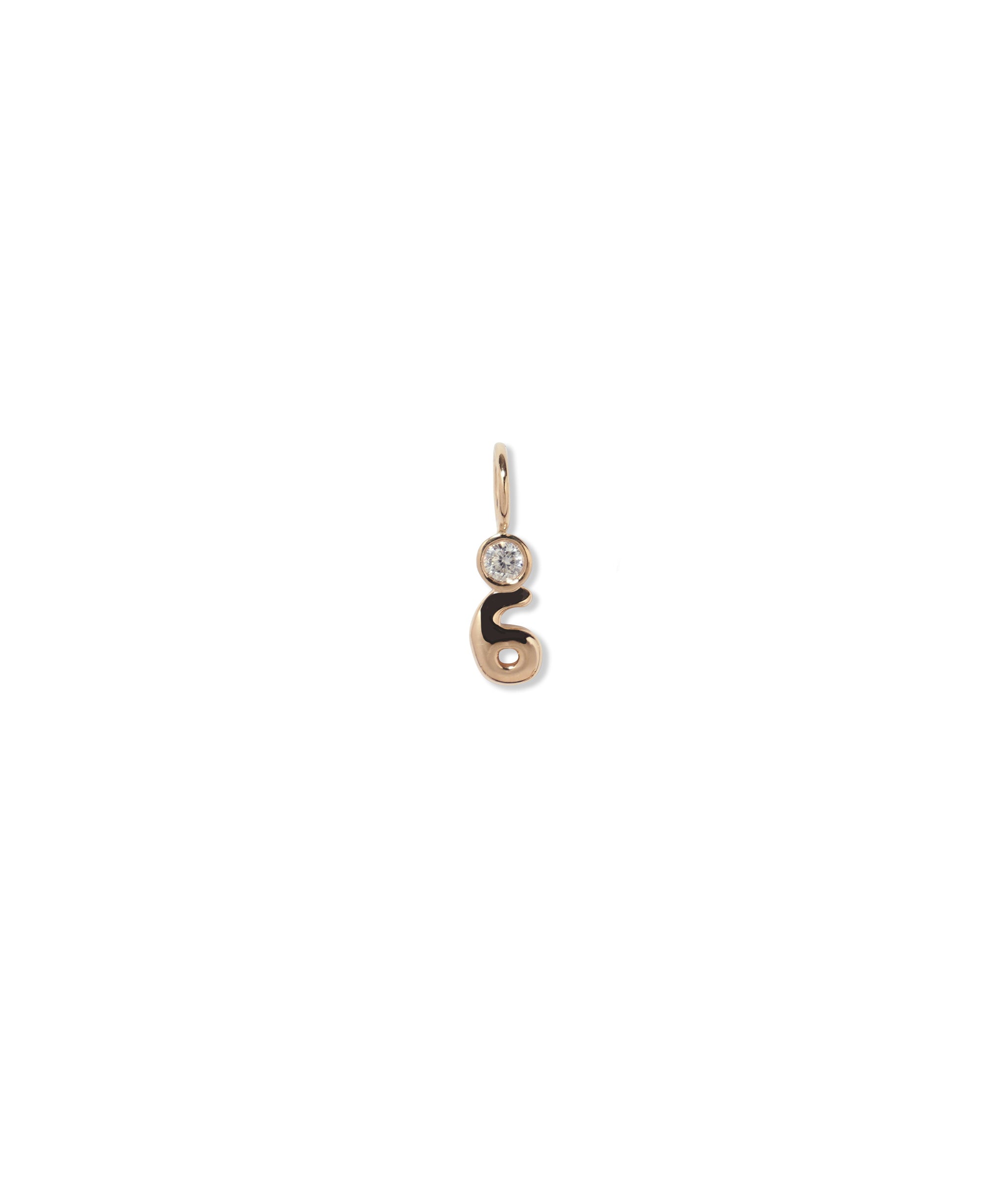 14k Gold Magic Number "6" Charm