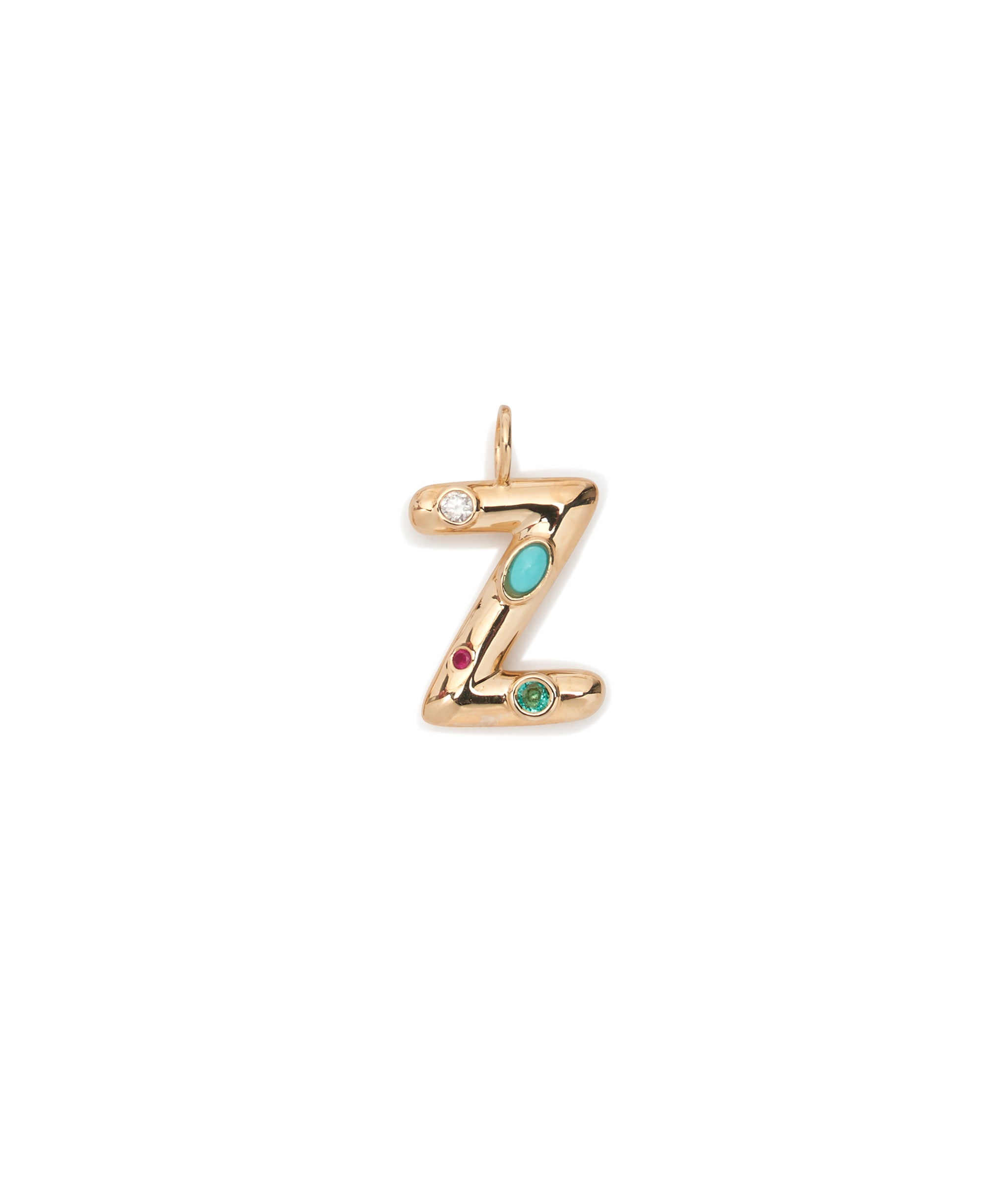 14k Gold Confetti Letter "Z" Charm