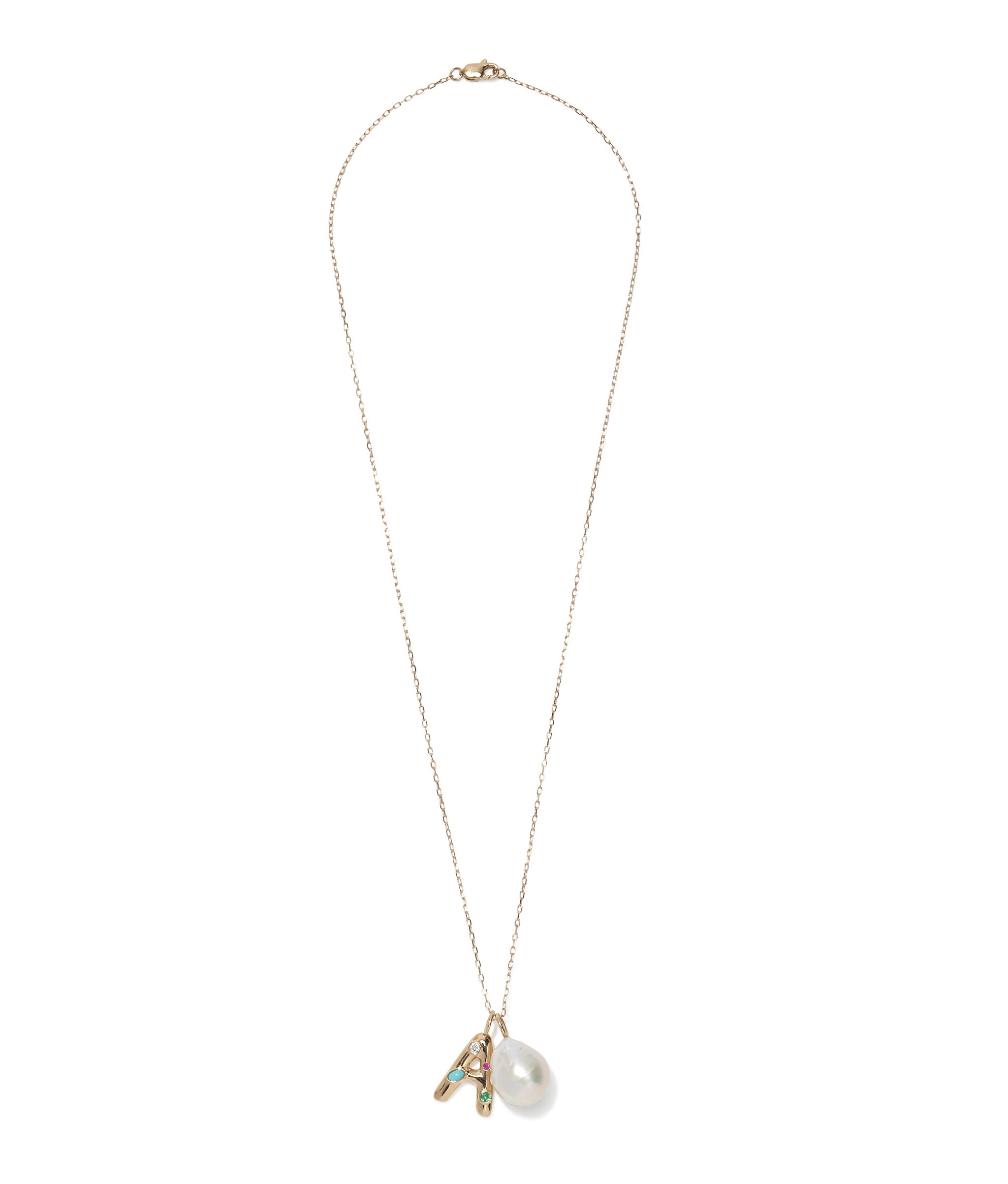 14k Gold Confetti Letter "G" Charm