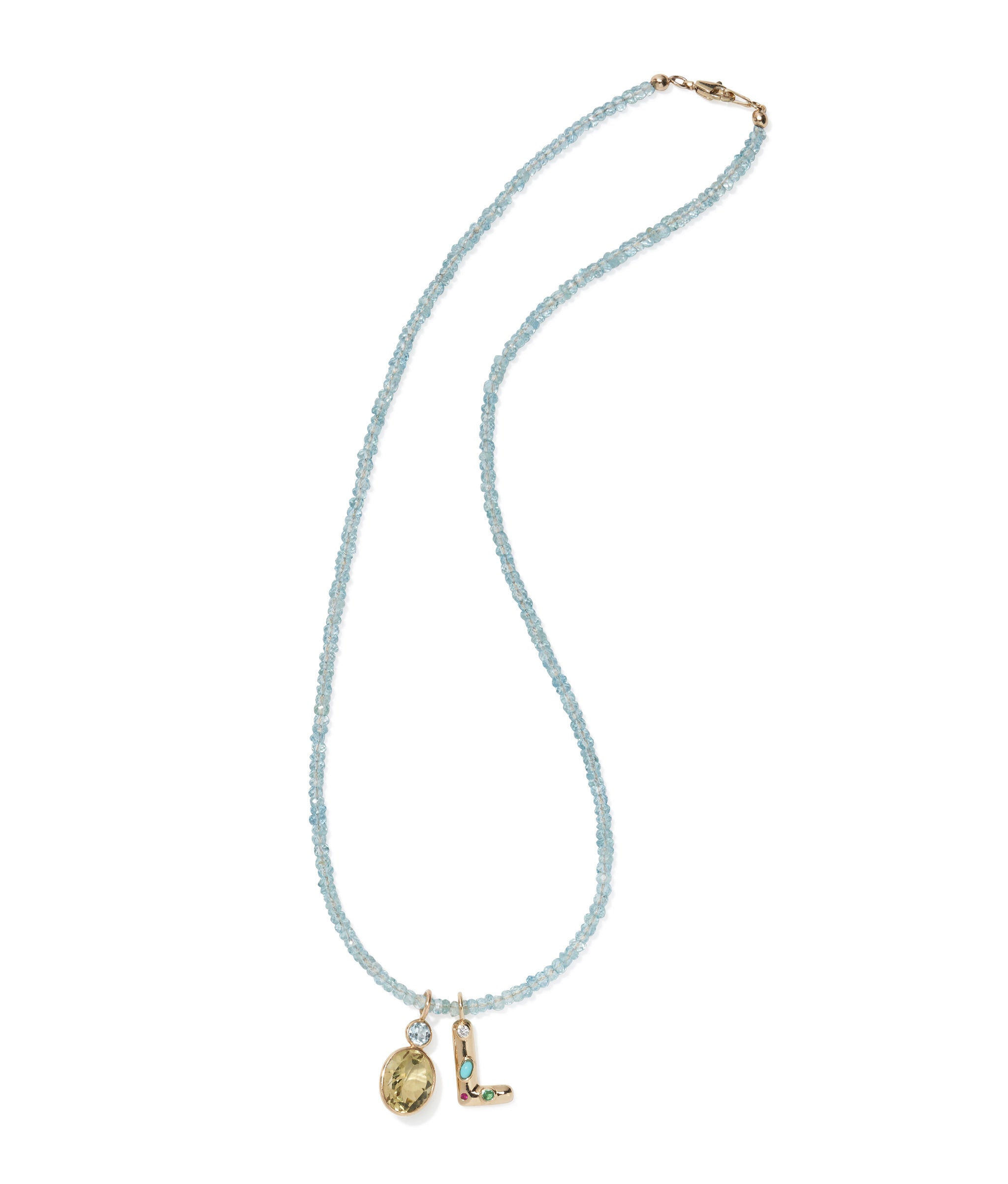 14k Gold Confetti Letter "B" Charm