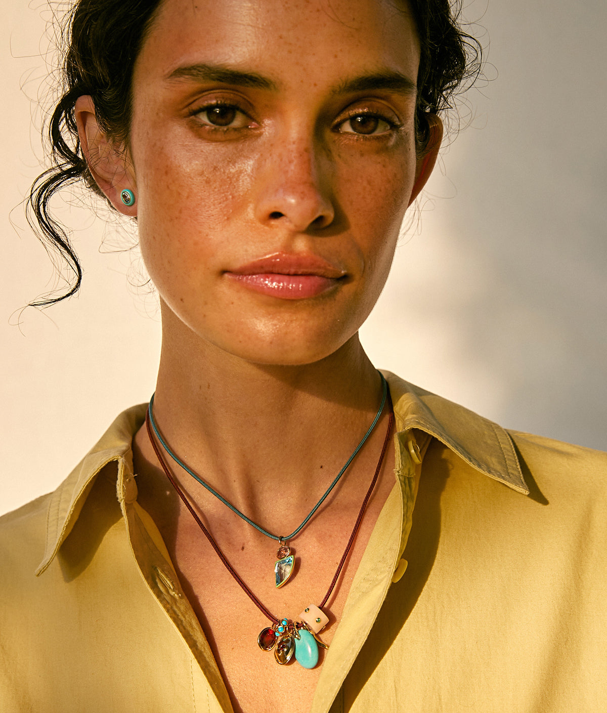 Silk Cord Necklace in Peacock