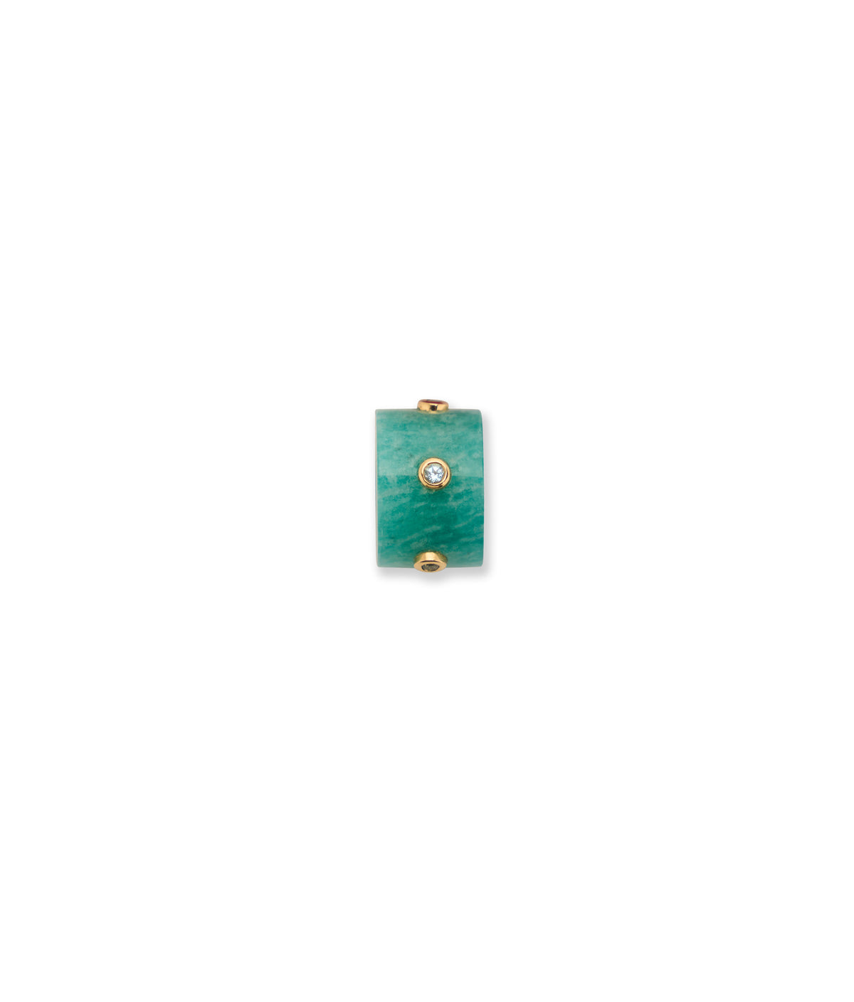 14k Gold Rondelle Charm in Amazonite & Blue Topaz