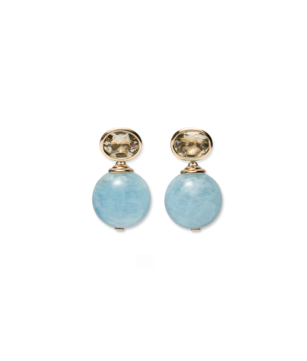 Bisou Earrings in Aquamarine & Green Amethyst