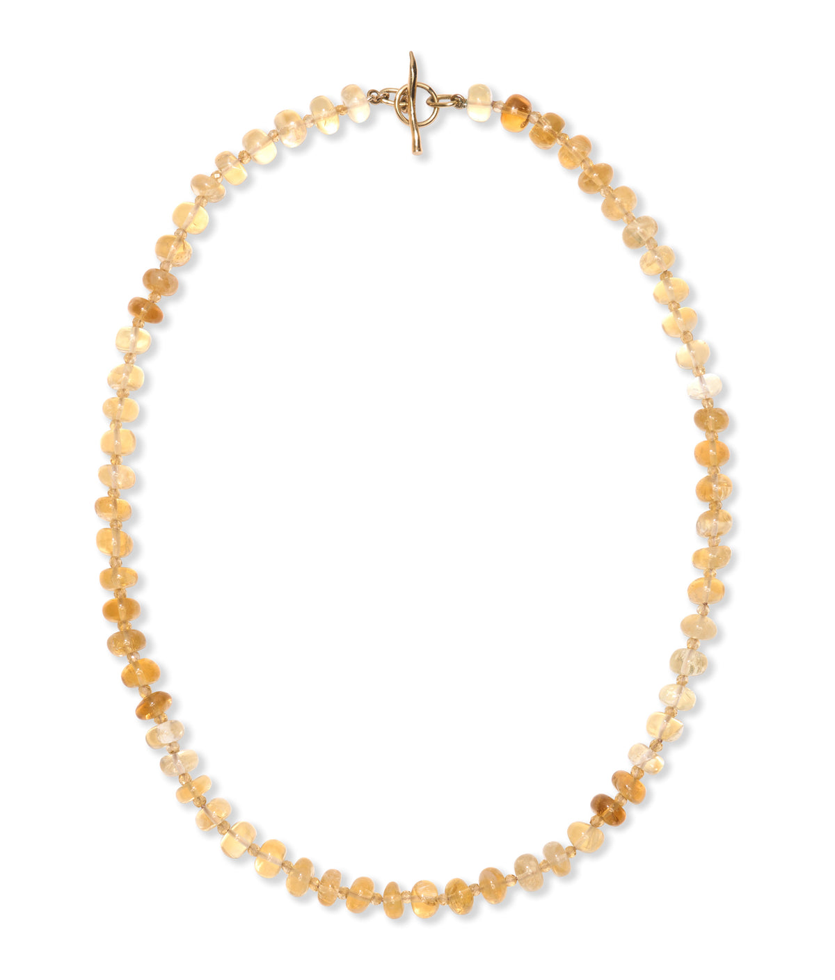 Citrine & 14k Gold Single Strand Necklace