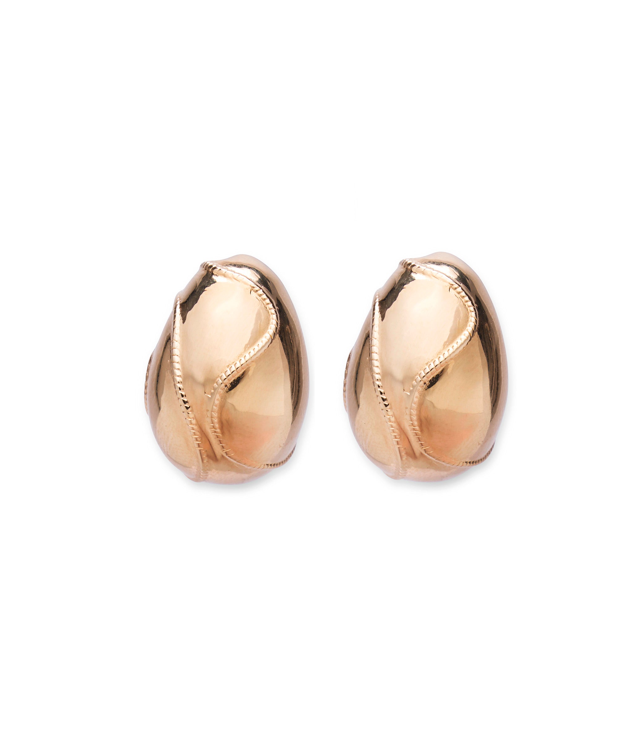 Mini Arp Earring in Gold Rope rendered in gold-plated brass with a sophisticated winding rope pattern.