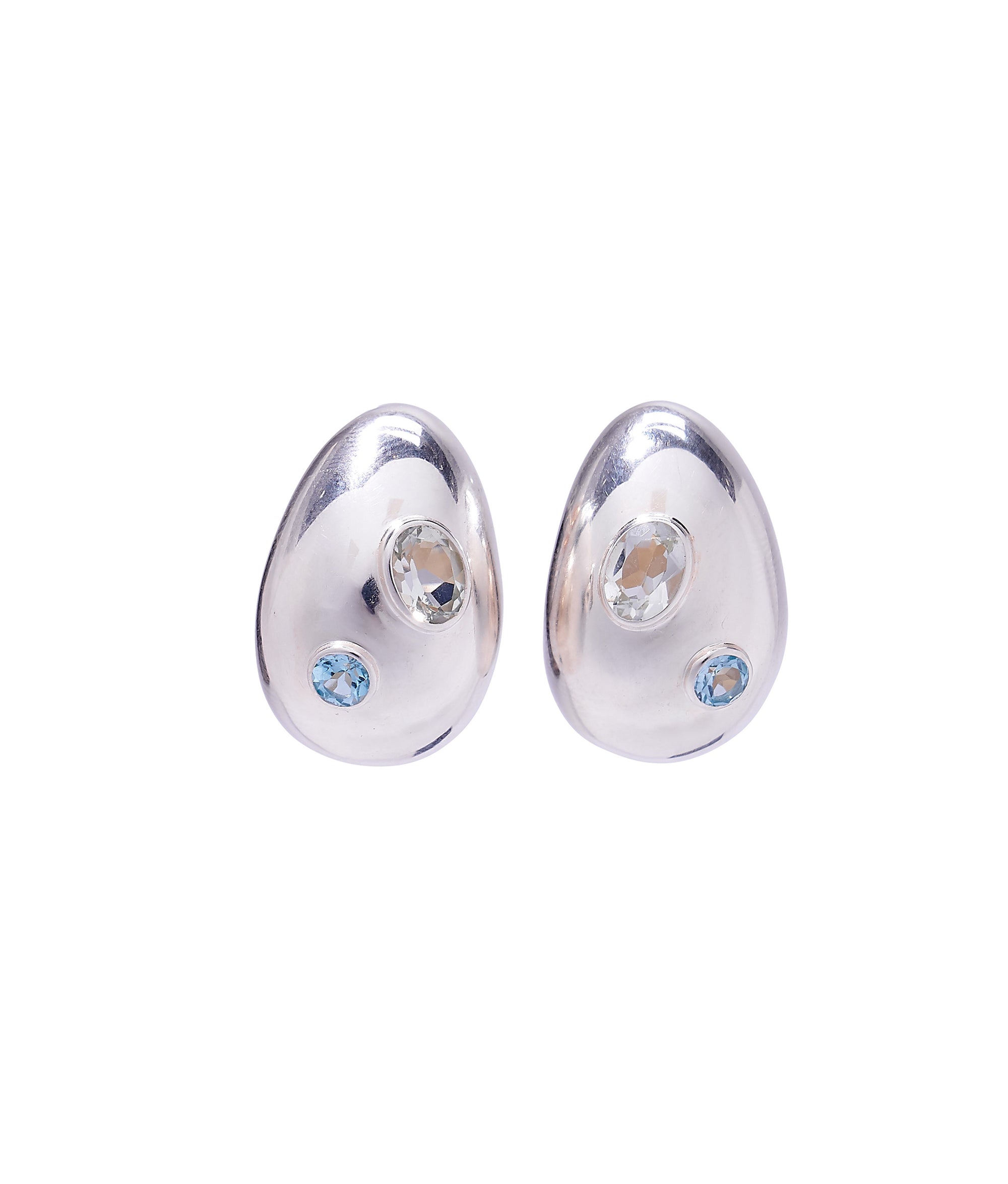 Mini Arp Earrings in Studded Gold main image 0