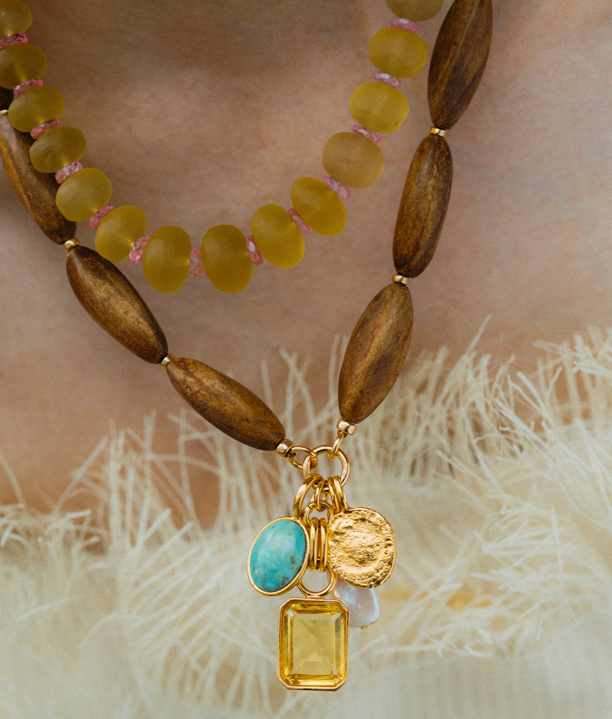 Close-up of Marilla Necklace on model