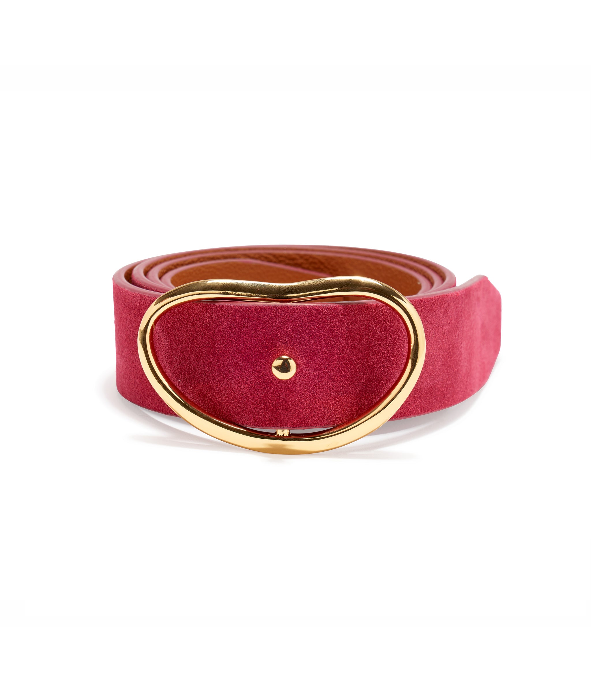 Wide Georgia Belt in Scarlet Suede