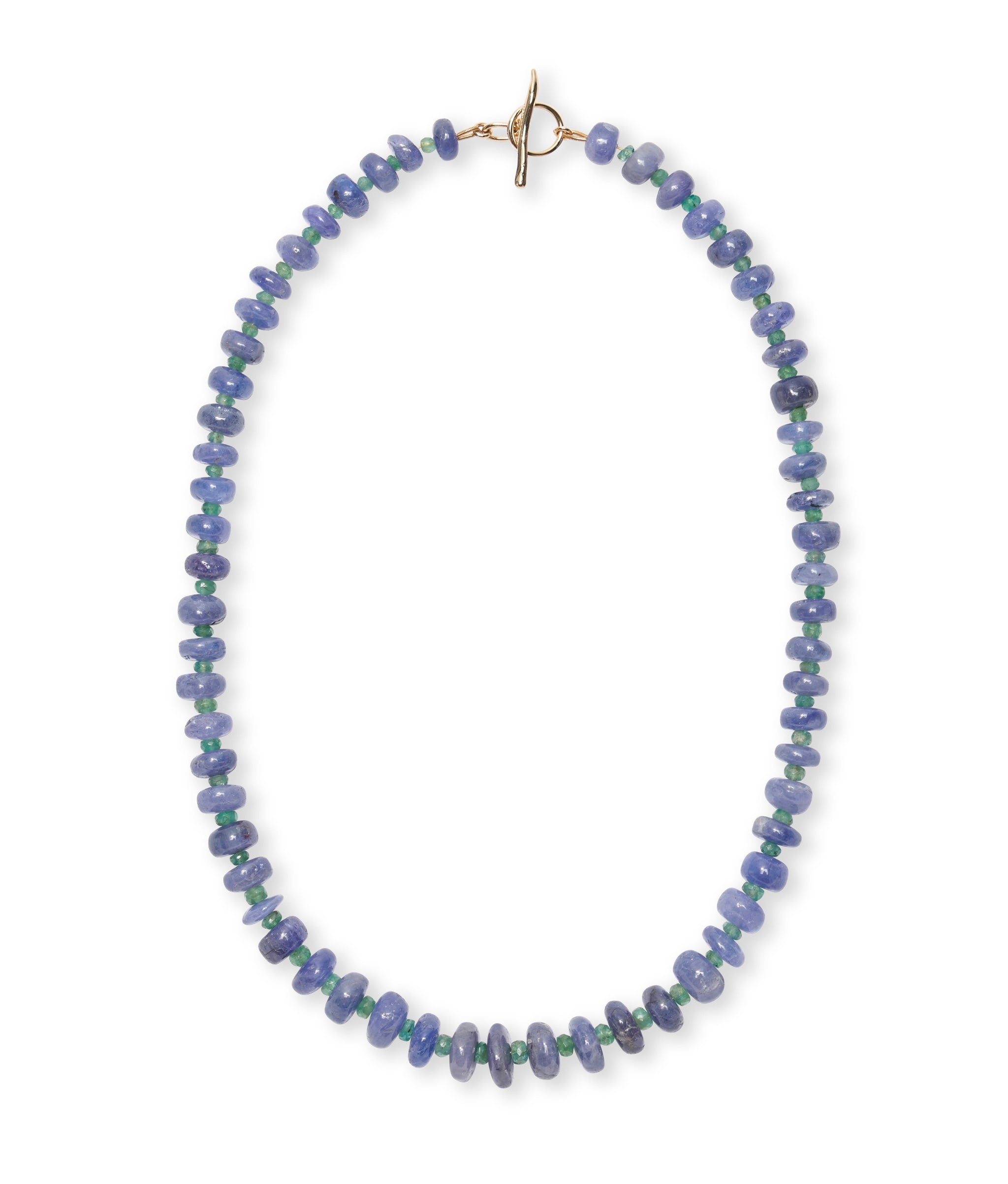 Tanzanite & Emerald 14k Gold Necklace