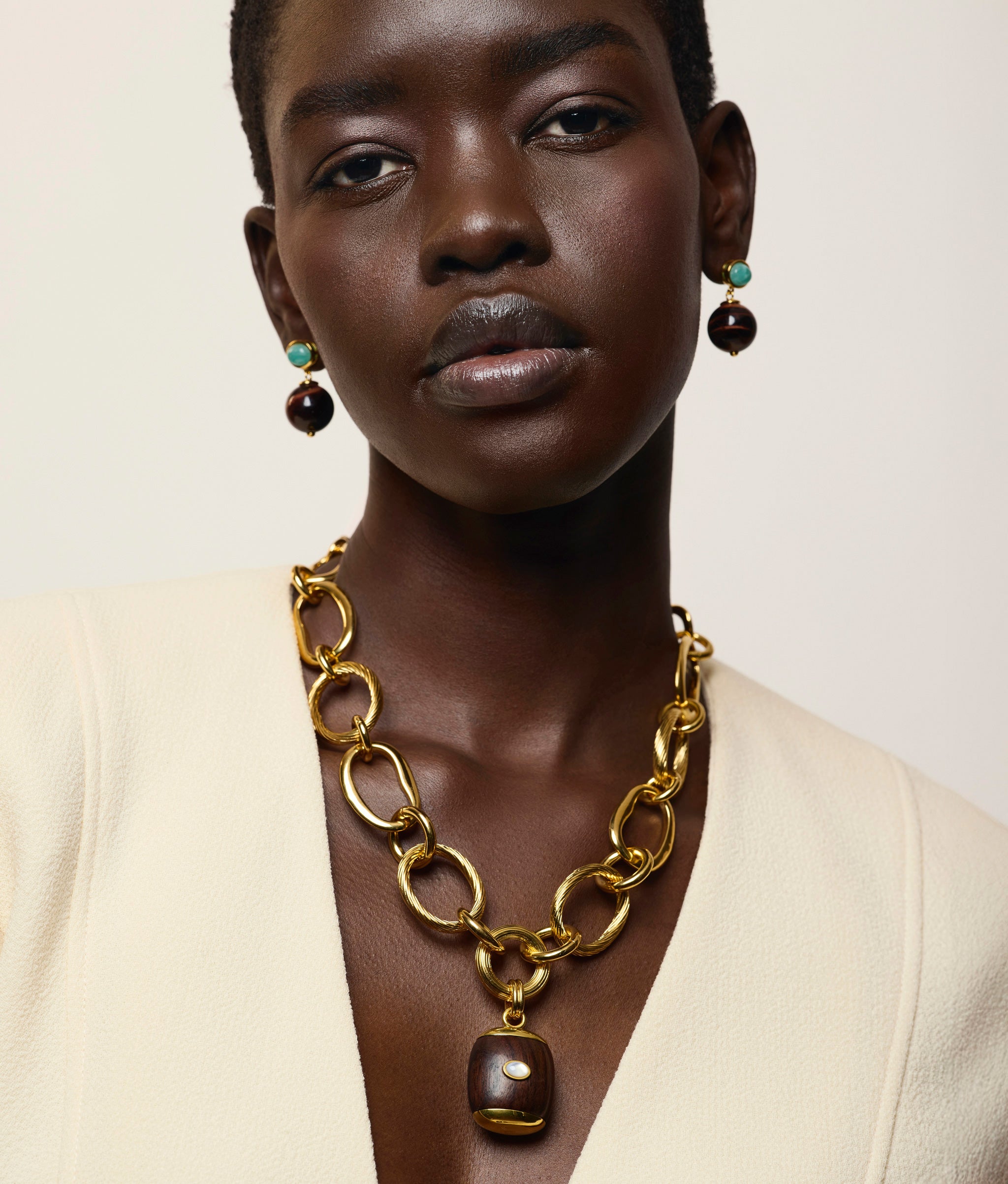 Beacon Charm Necklace in Acacia Wood