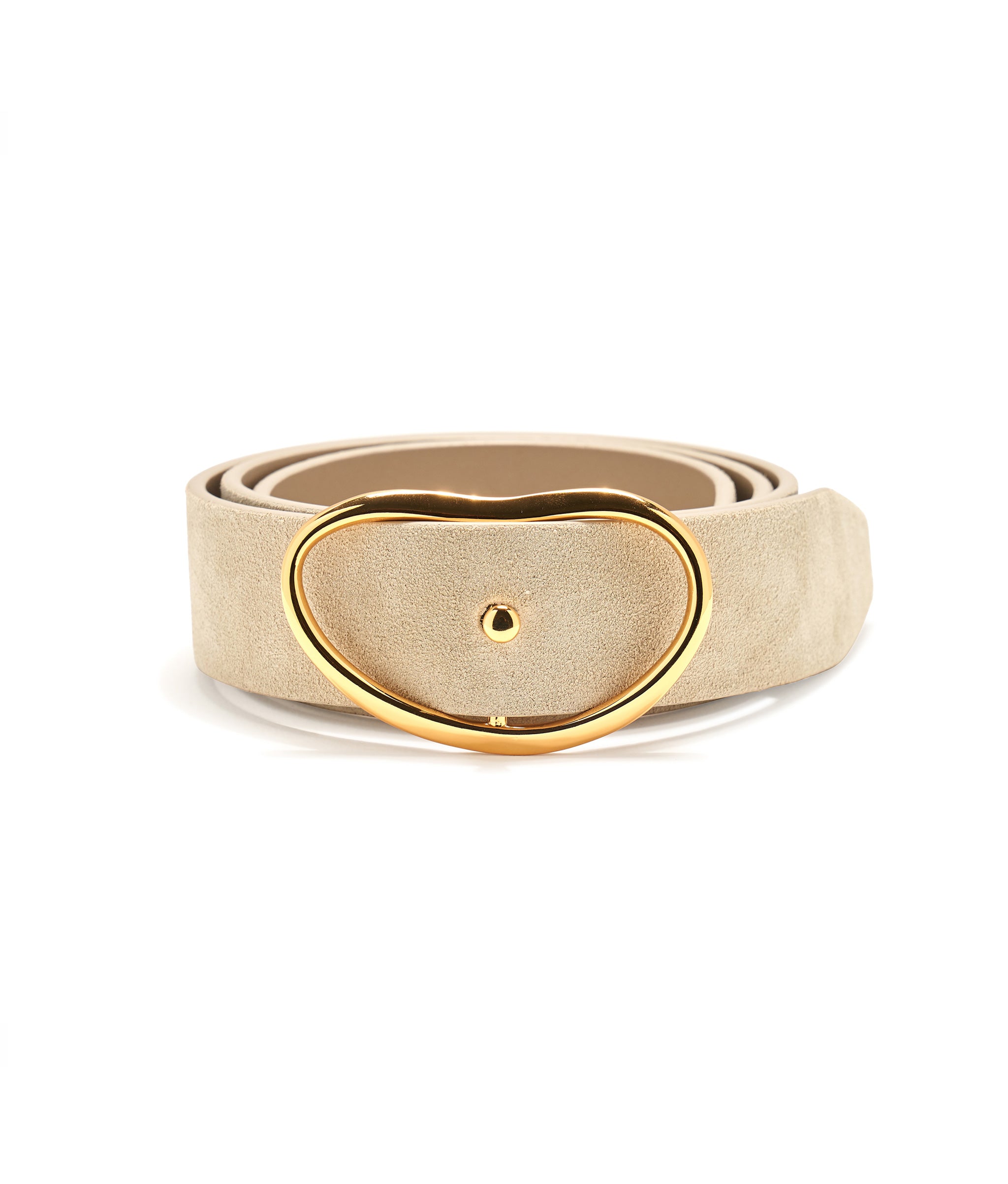Wide Georgia Belt in Light Stone Suede