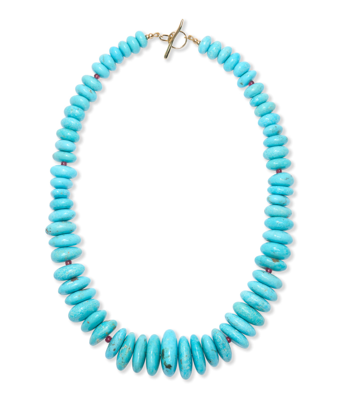 Nacozari Turquoise & Ruby 14k Gold Necklace