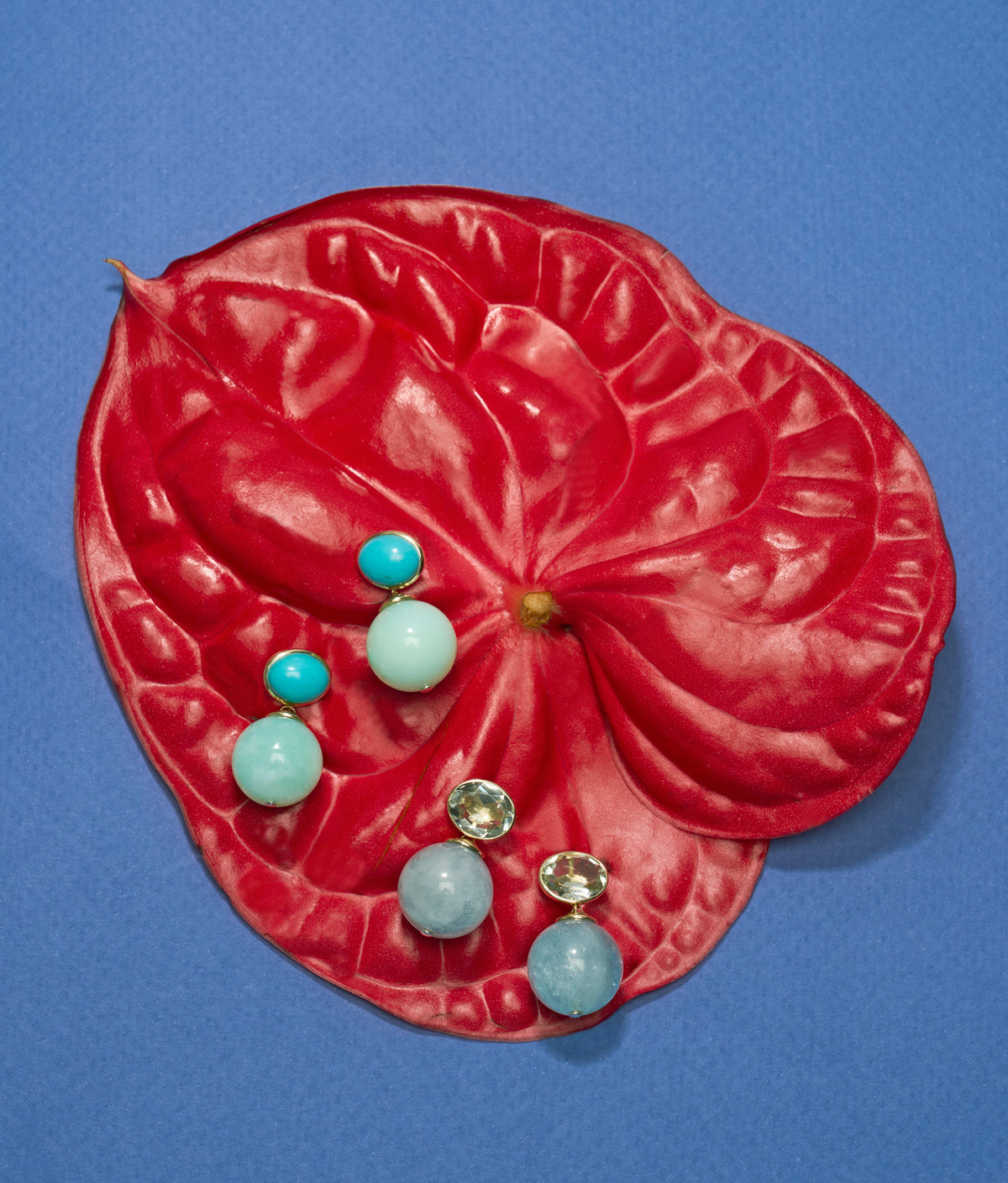 Bisou Earrings in Chrysoprase & Turquoise