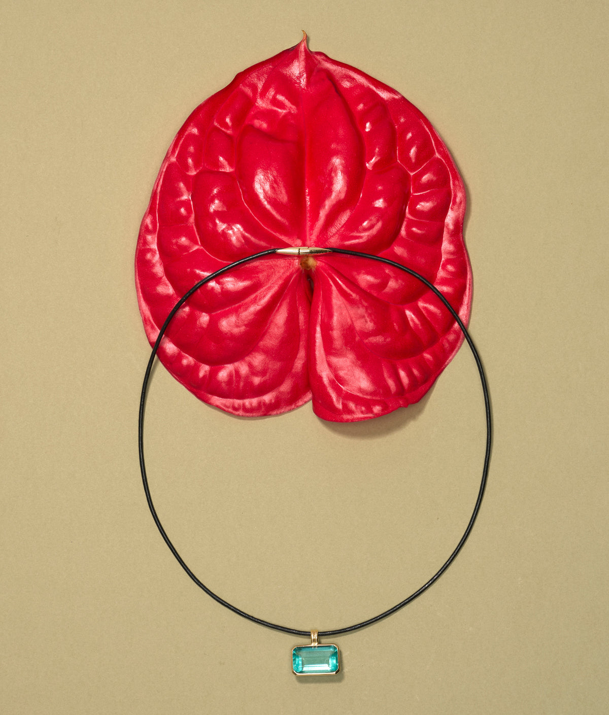 Leather Cord Necklace in Black