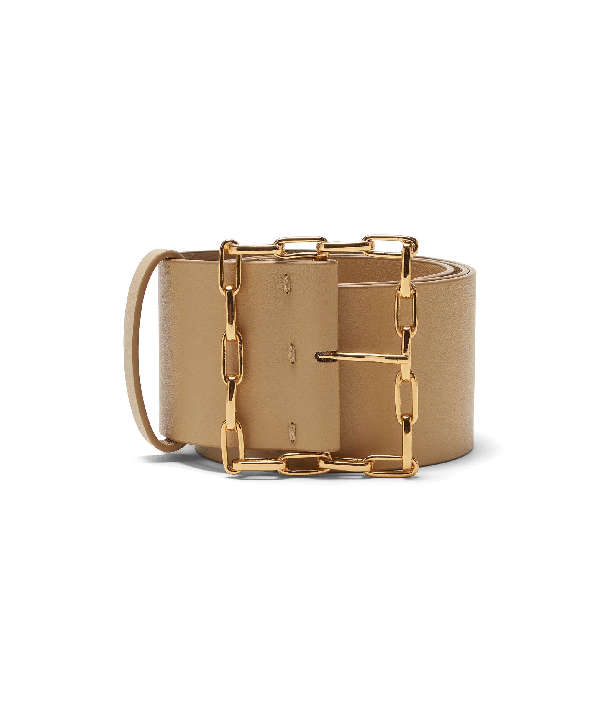 Geo Chain Belt In Tan