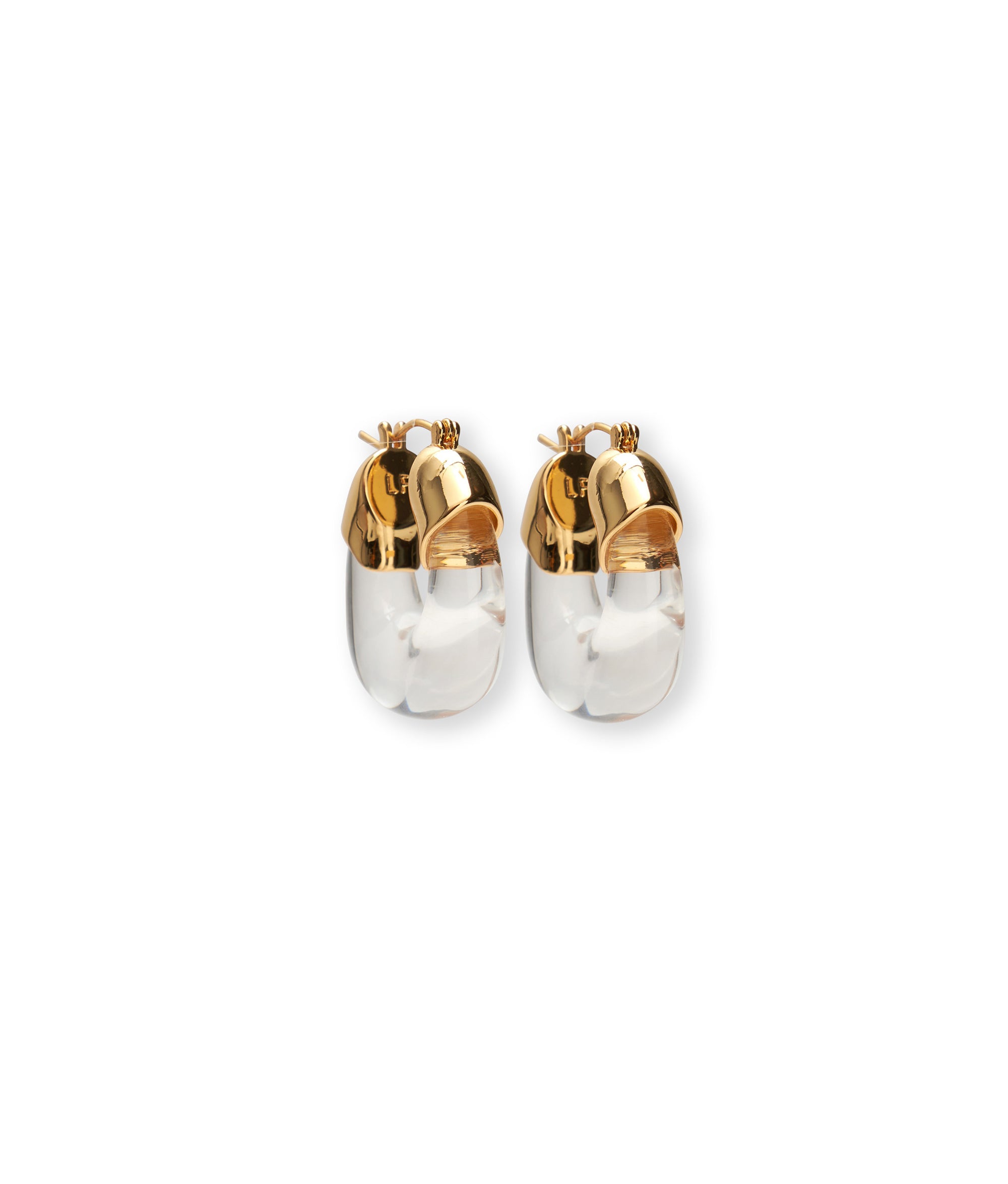 Organic Marbled Hoops - Clear/Gold