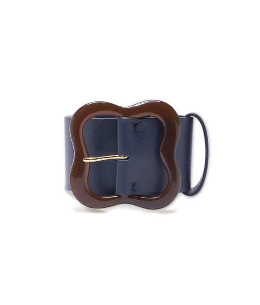 Lizzy Fortunato Louise Belt Brown Textured Leather with Clear Resin Buckle M/L Lizzy Fortunato Louise Belt Brown Textured Leather with  main image 4