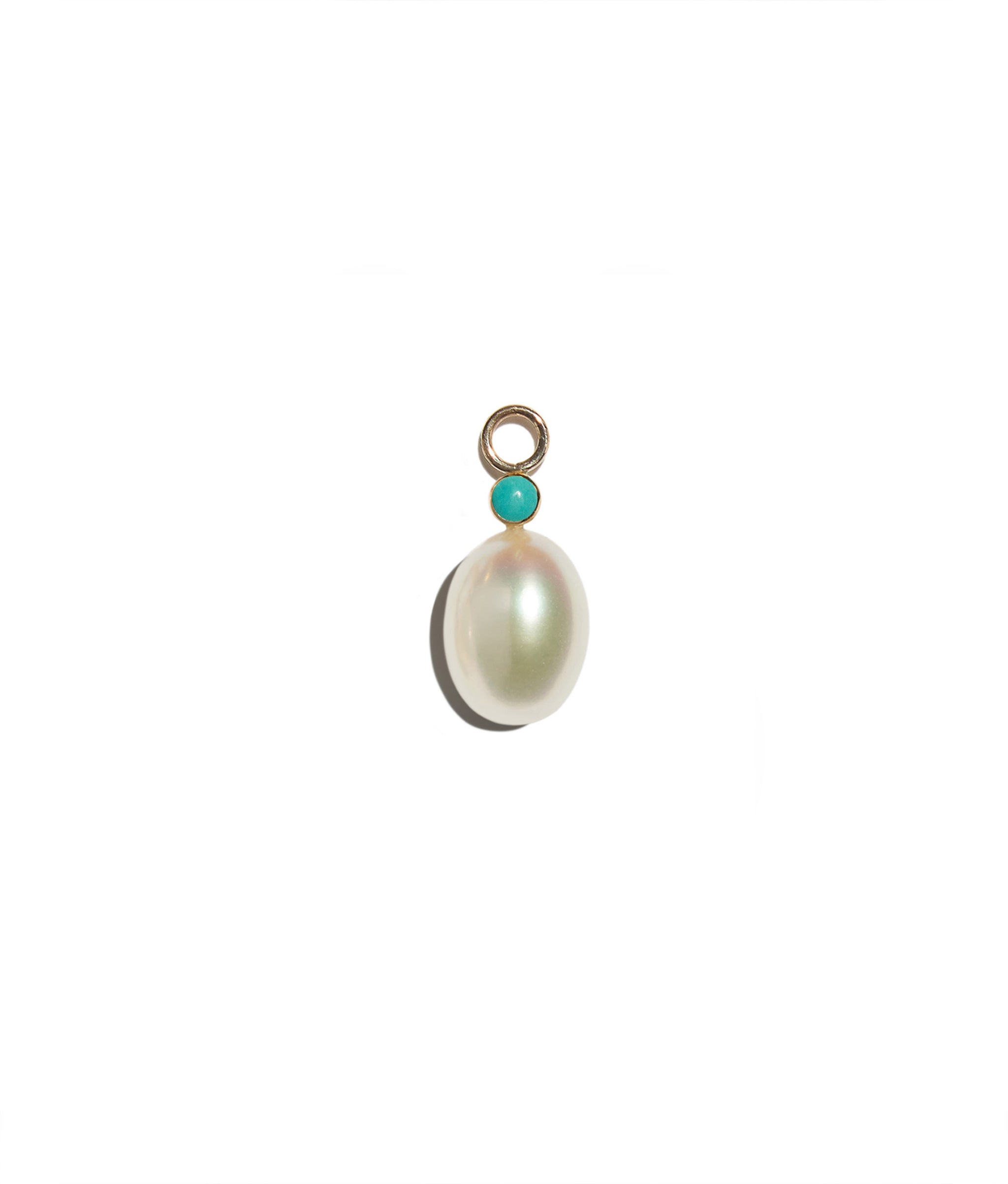 Pearl & Turquoise 14k Earring Charm