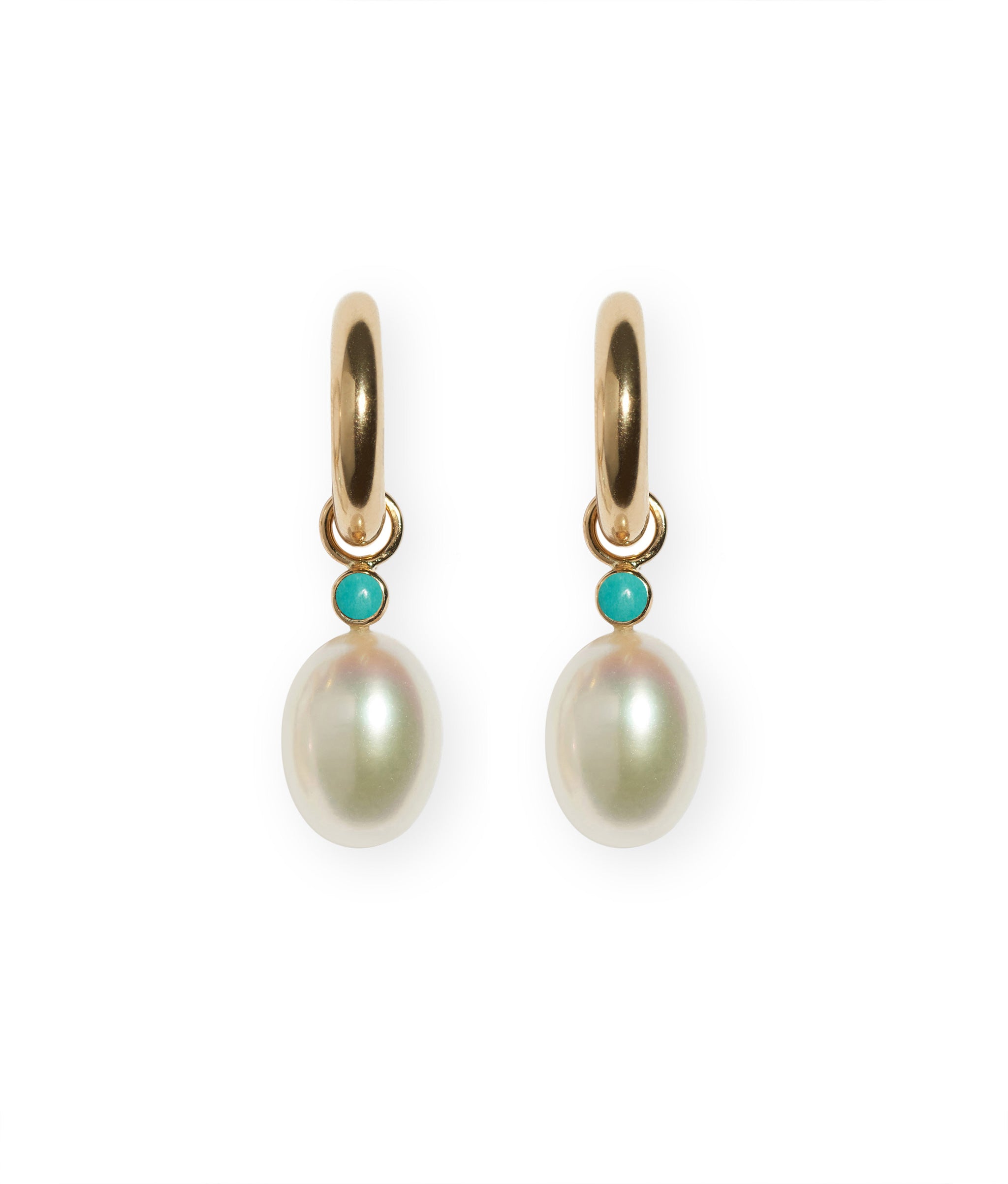 Pearl & Turquoise 14k Earring Charm