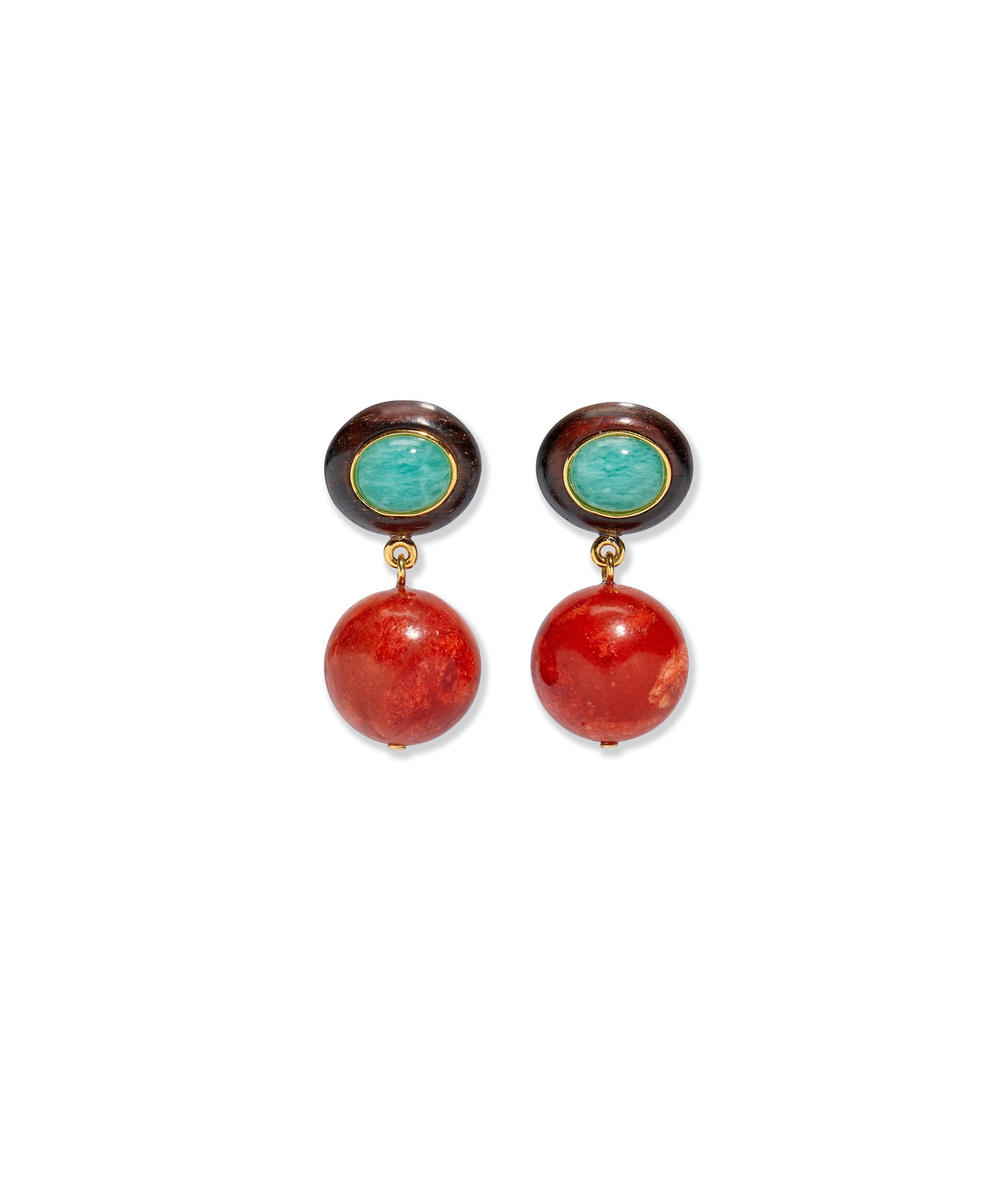 Laurel Earrings in Coral