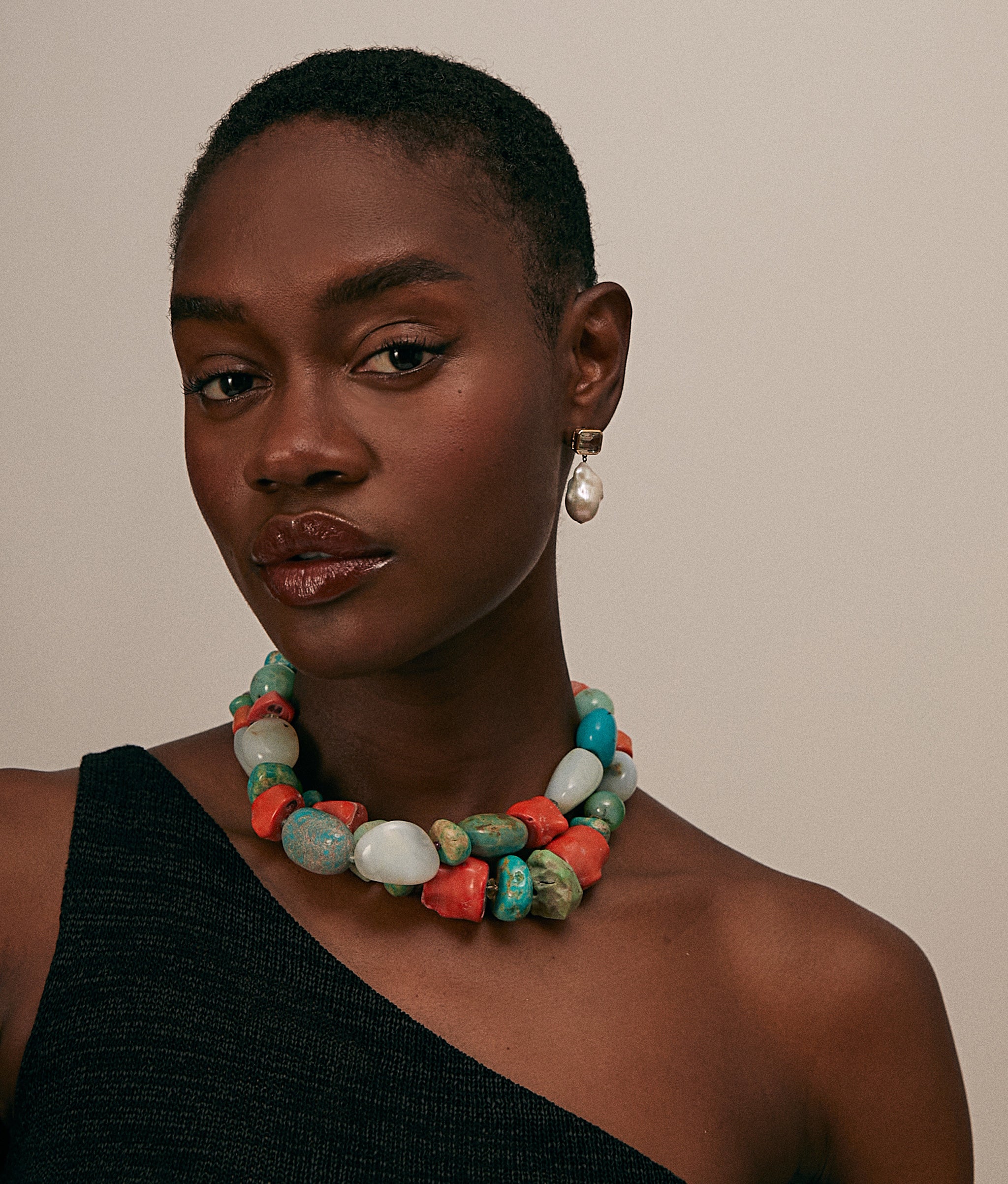 Mixed Turquoise & Opal 14k Gold Necklace
