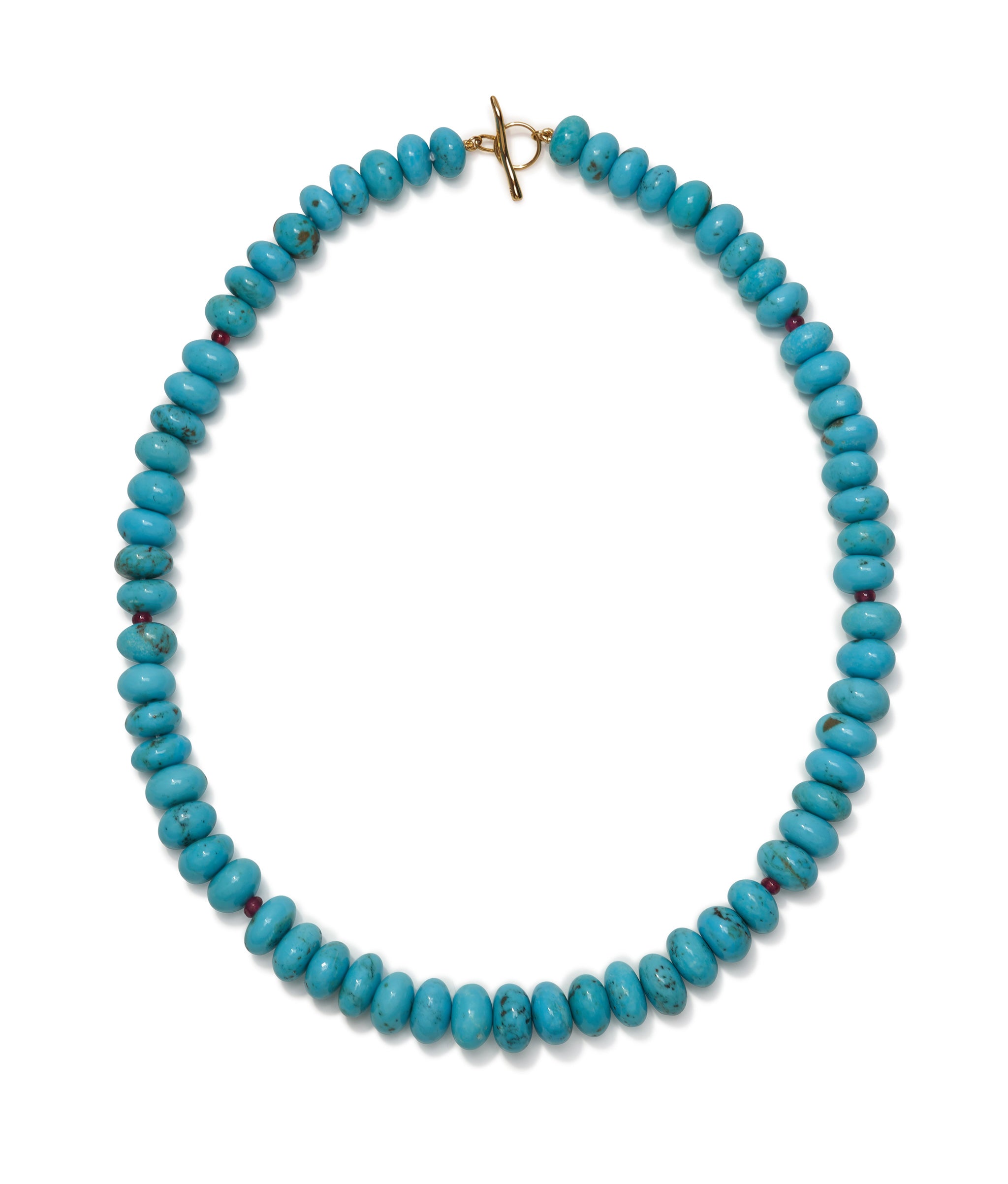 Nacozari Turquoise & Ruby 14k Gold Necklace