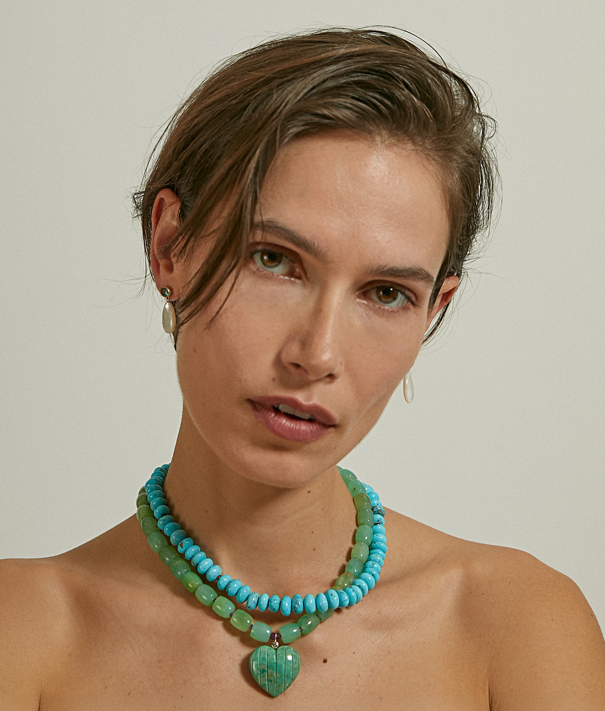 Nacozari Turquoise & Ruby 14k Gold Necklace