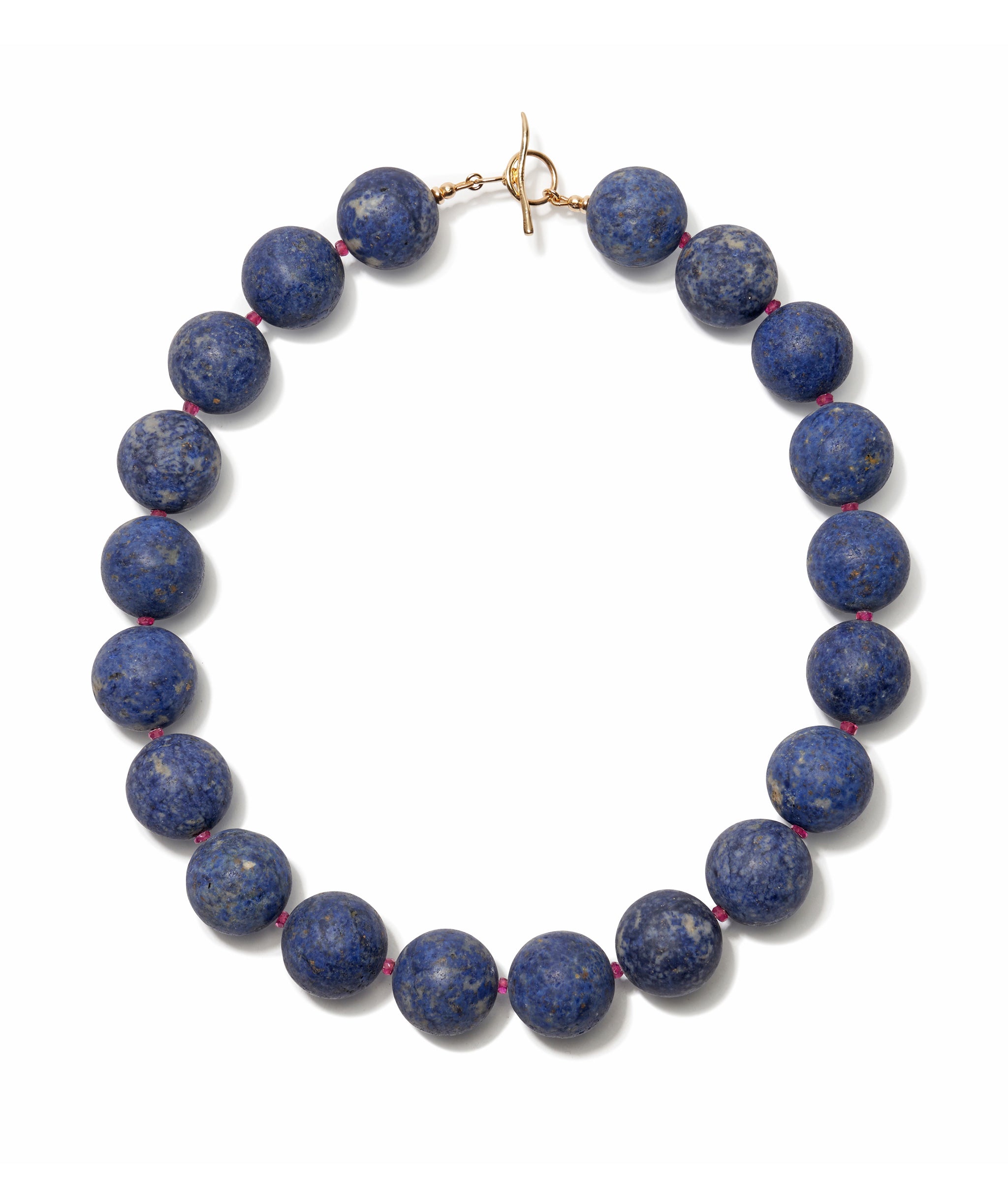 Dumortierite & Ruby 14k Gold Necklace